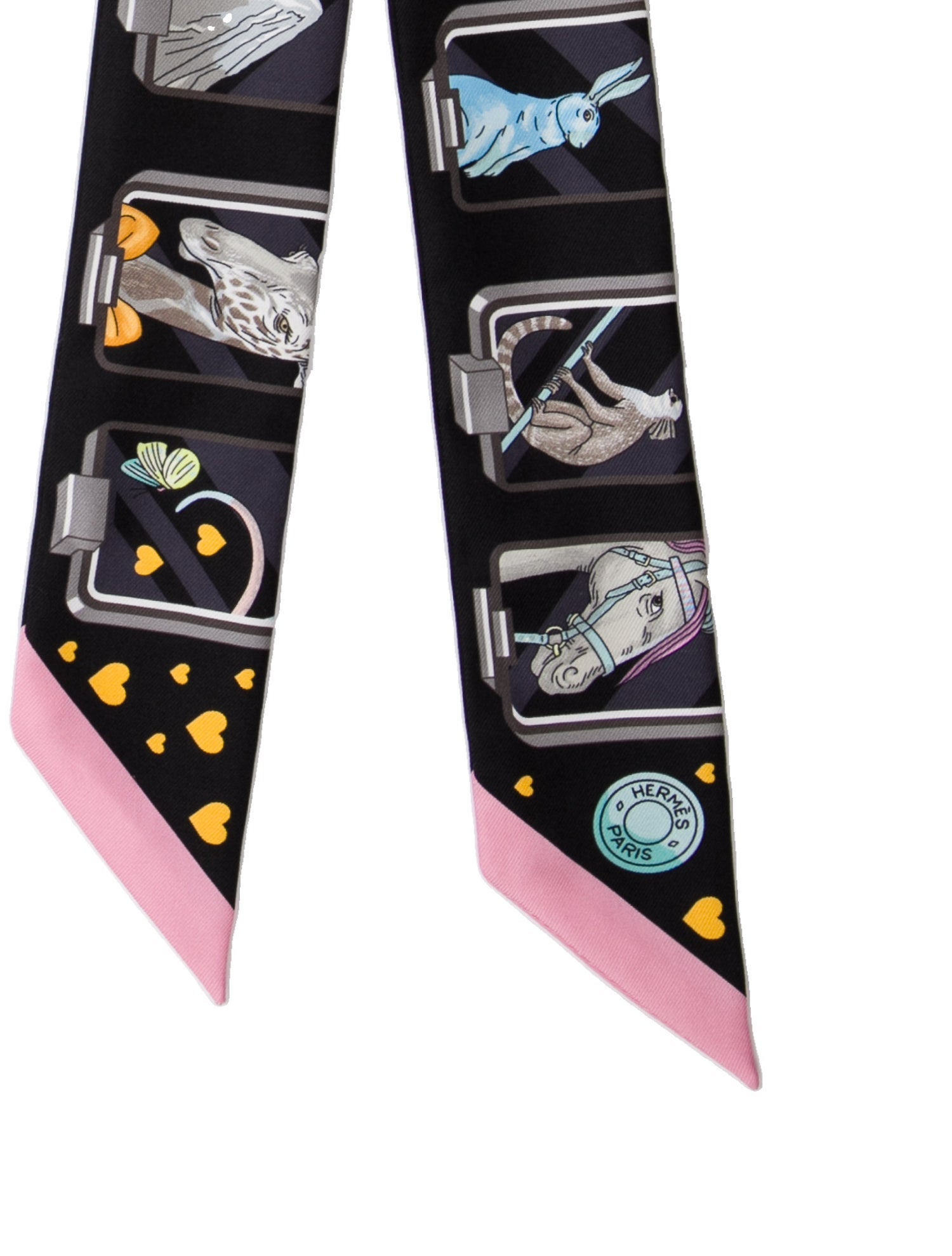 Hermès Story Silk Twilly Scarf Silk Twilly Scarf w/ Tags