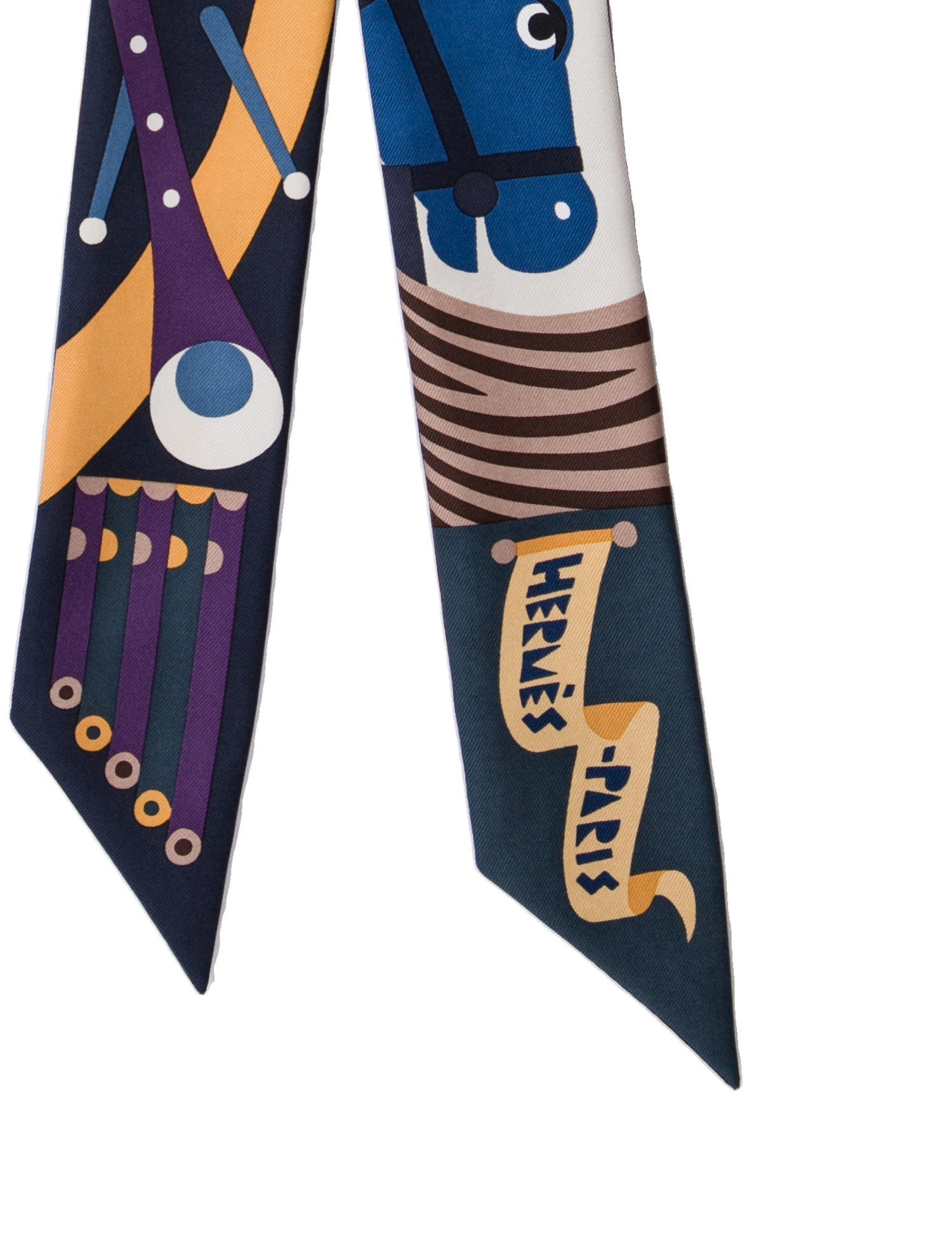 Hermès Parade en Fanfare Silk Twilly Scarf Silk Twilly Scarf w/ Tags