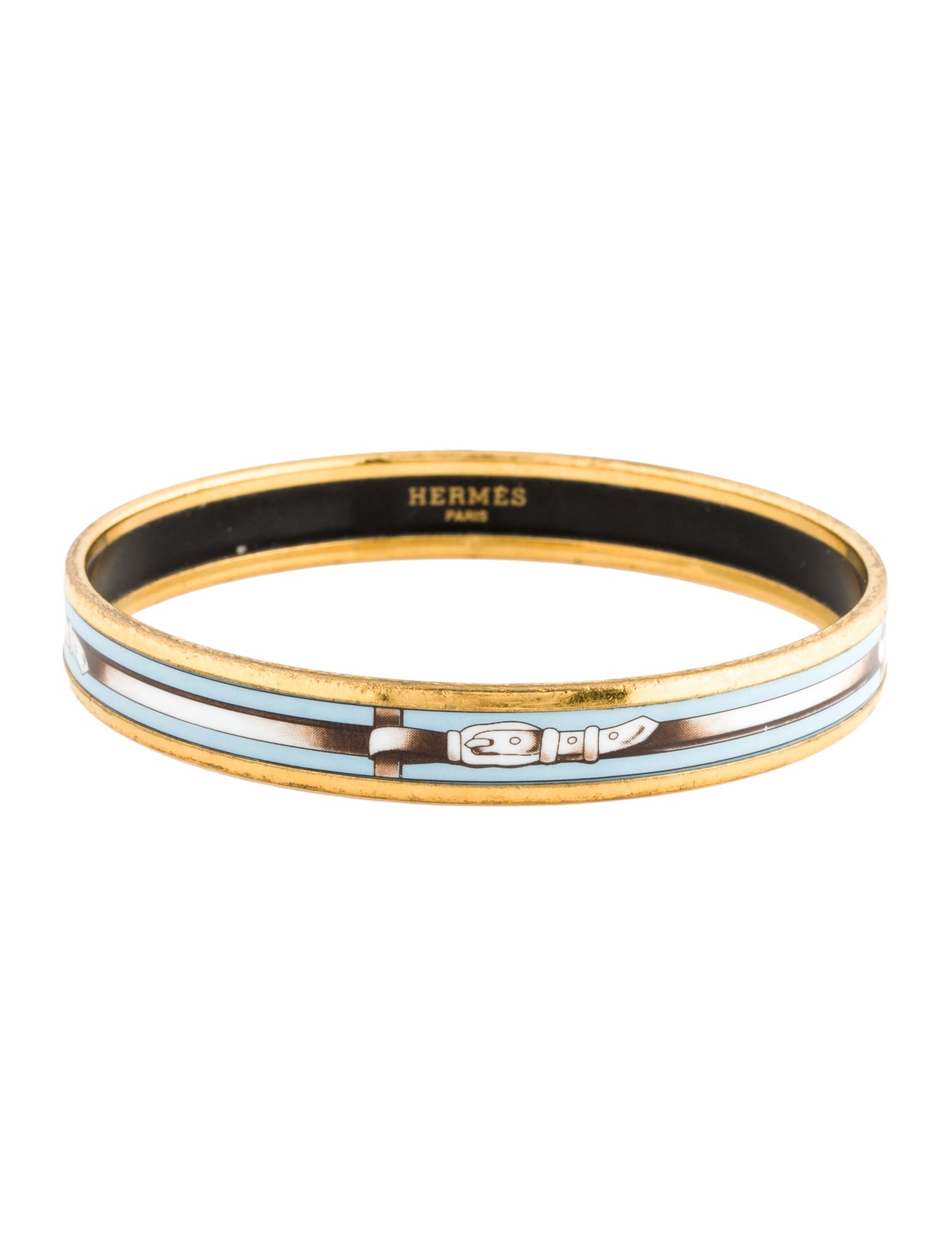Hermès Narrow Enamel Bangle Bracelet