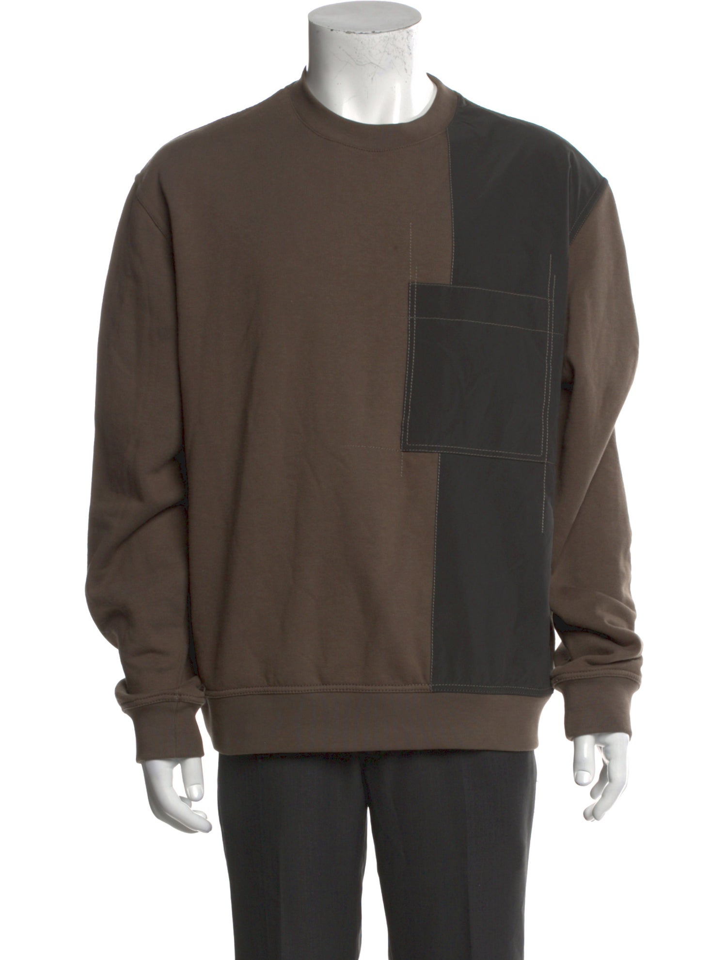 Hermès Colorblock Pattern Crew Neck Pullover