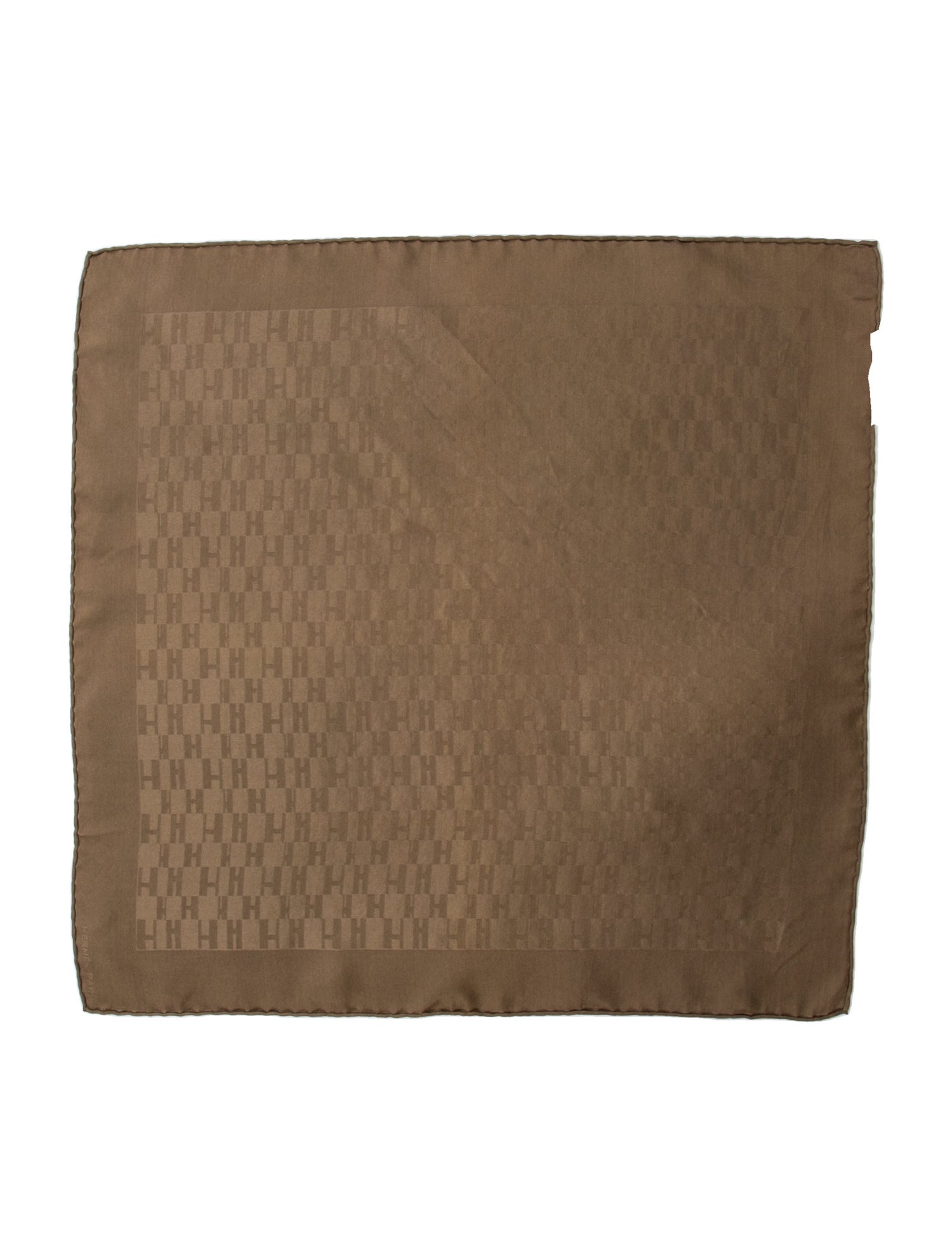 Hermès Façonnee Grand H Silk Pocket Square