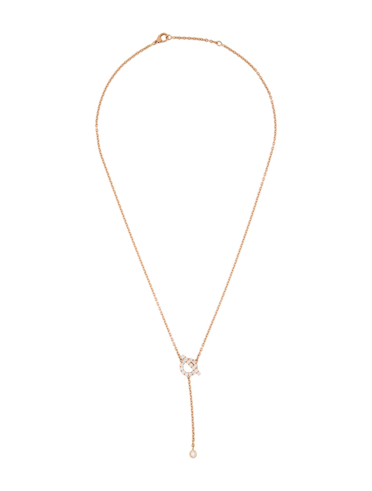 Hermès 18K Diamond Finesse Lariat Necklace