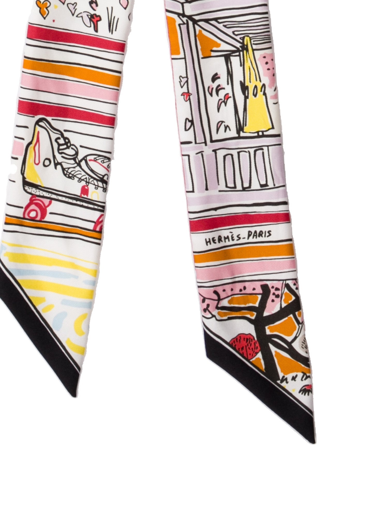 Hermès Rayures d'Ete Silk Twilly Scarf