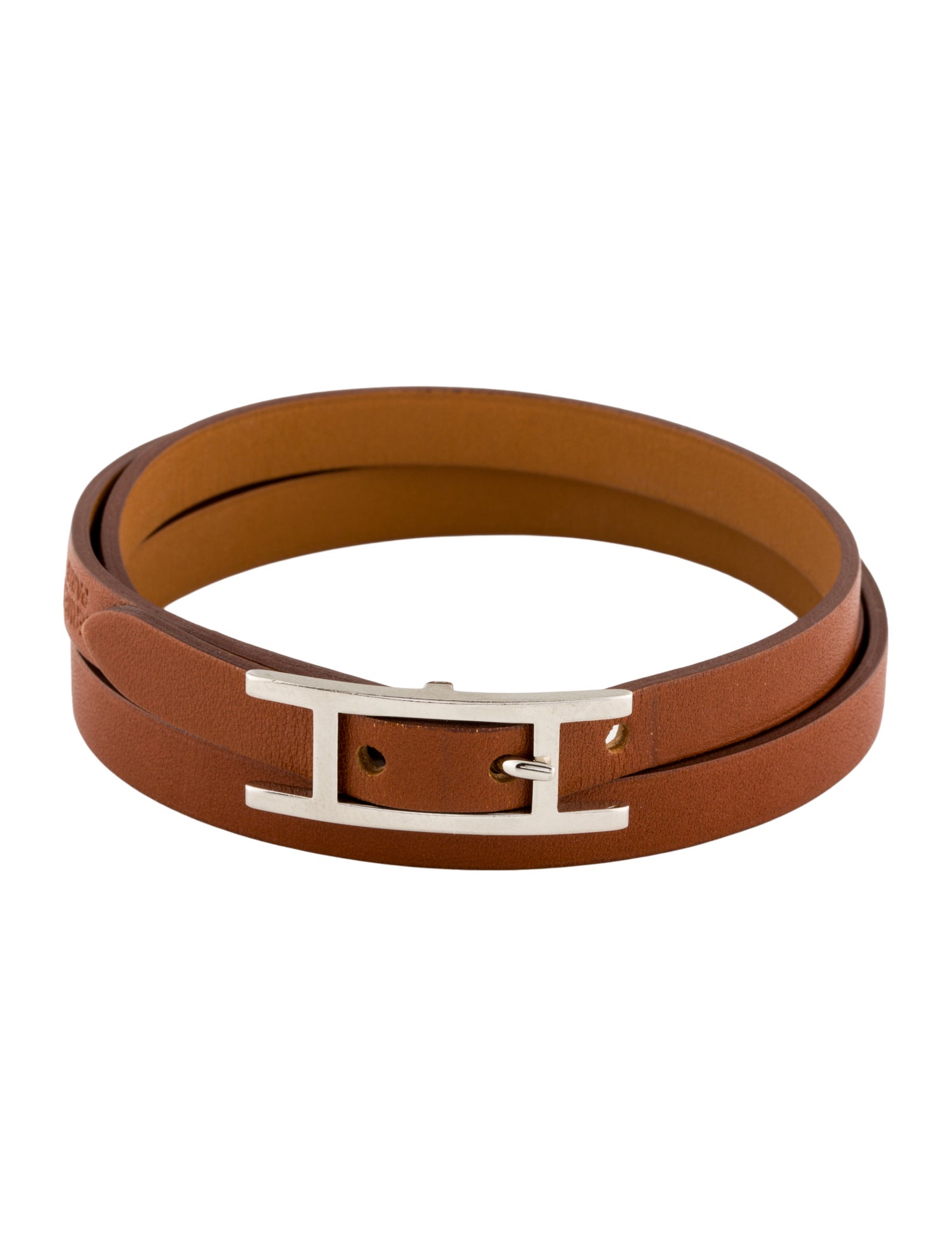 Hermès Leather Behapi 3MM Wrap Bracelet