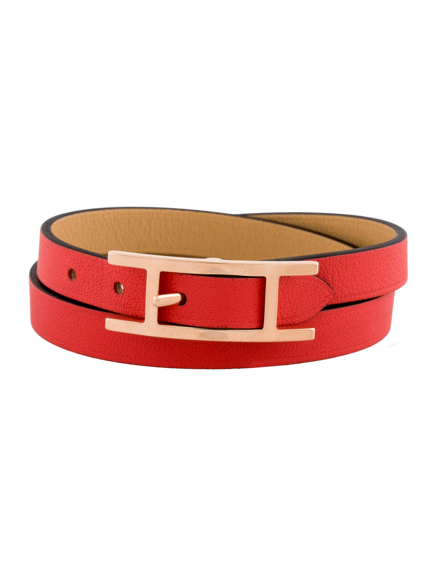 Hermès Leather Behapi Double Tour Wrap Bracelet
