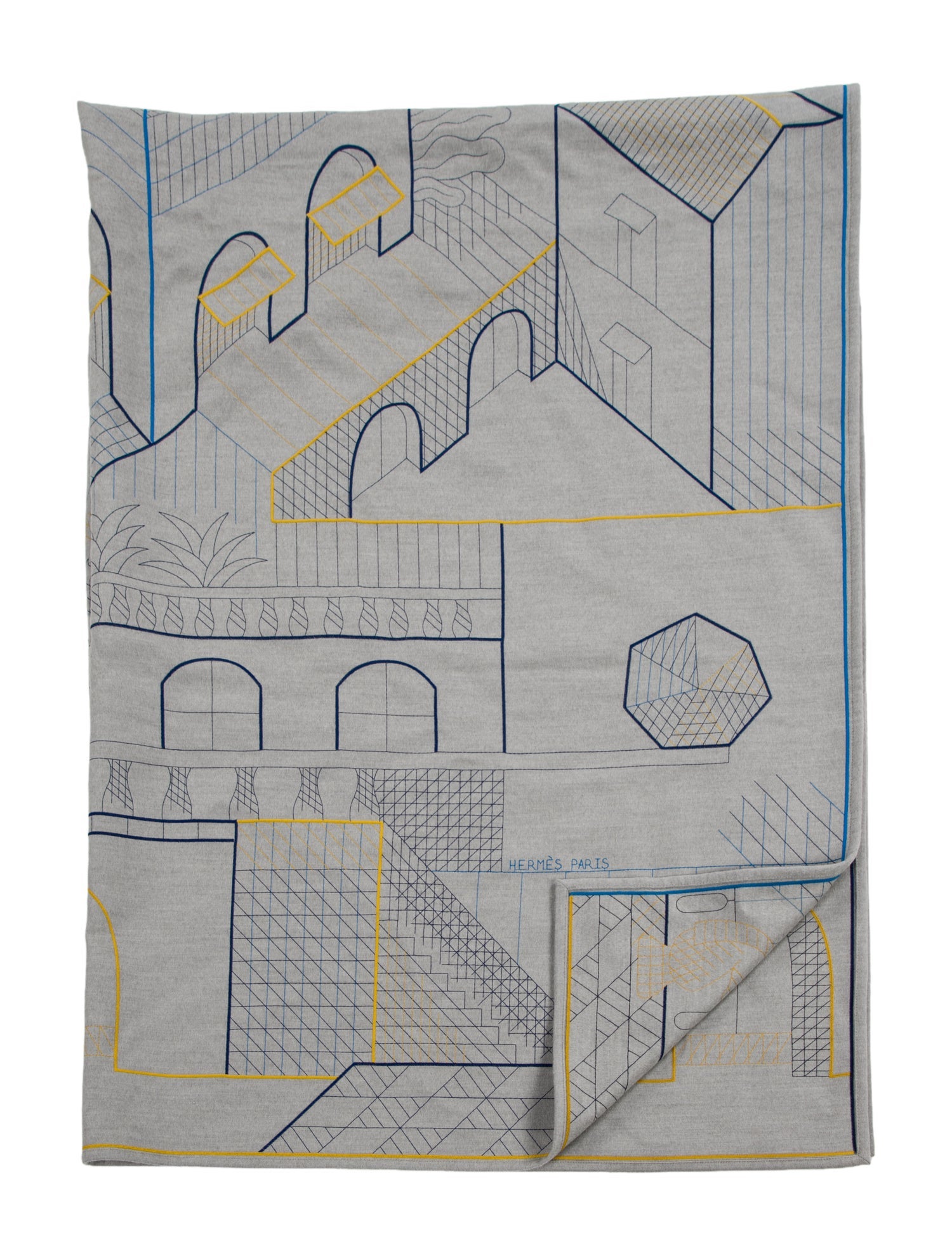 Hermès Cashmere Les Cavaliers Blanket