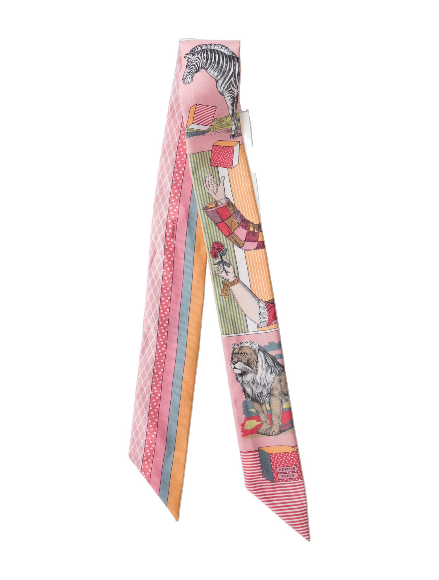 Hermès Grand Théâtre Nouveau Silk Twilly Scarf Silk Twilly Scarf