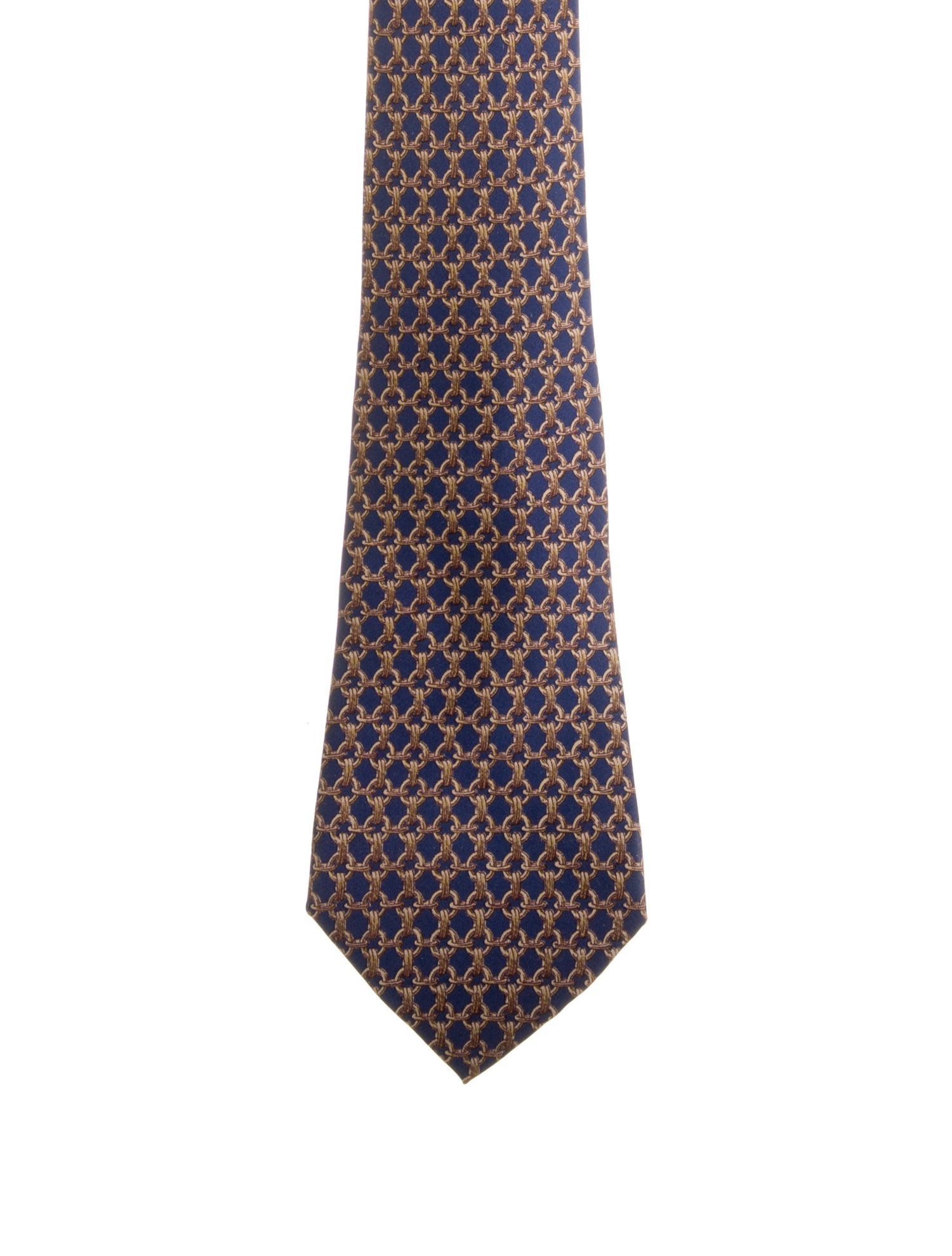Hermès Pattern Print Silk Tie