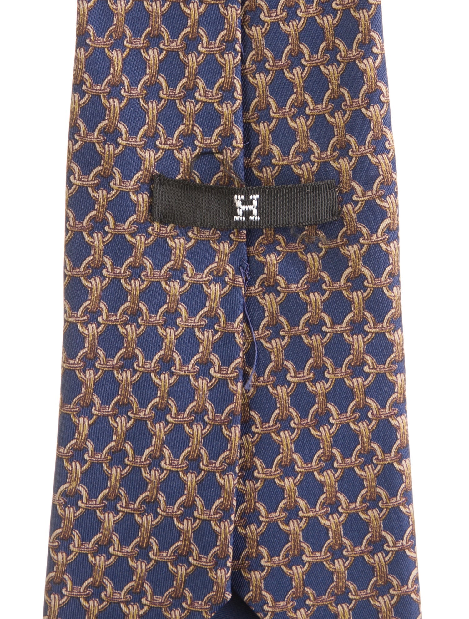 Hermès Pattern Print Silk Tie