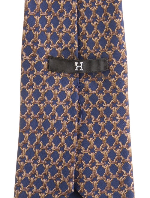 Hermès Pattern Print Silk Tie