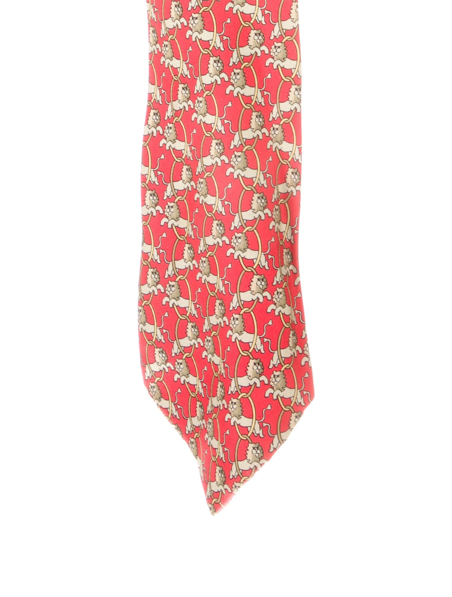 Hermès Lion Print Silk Tie