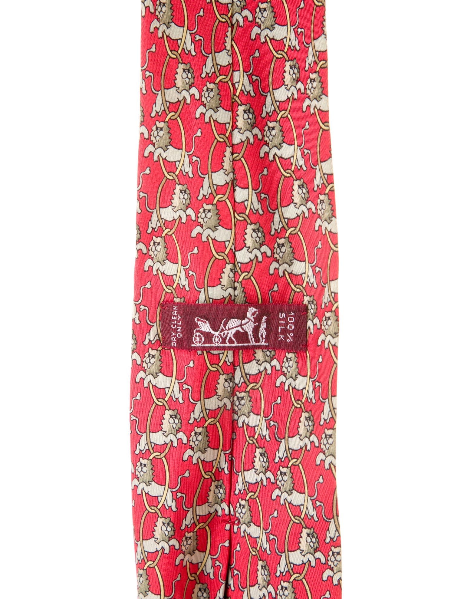 Hermès Lion Print Silk Tie