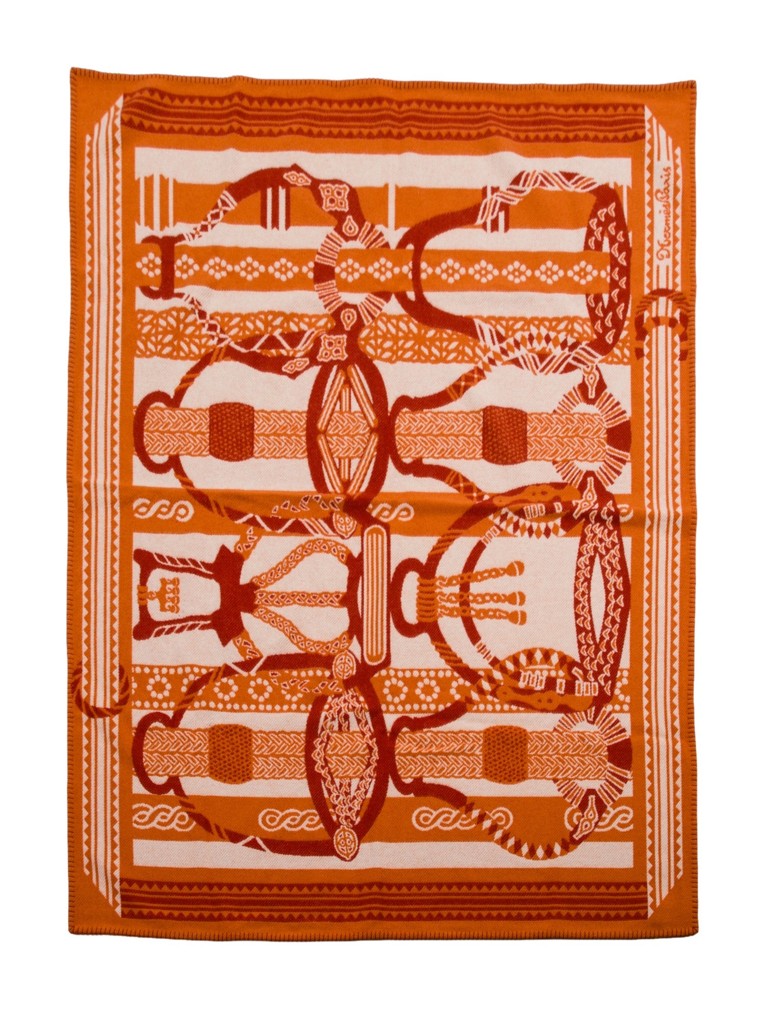 Hermès Merino Wool Fantaisie d'Etriers Throw Blanket