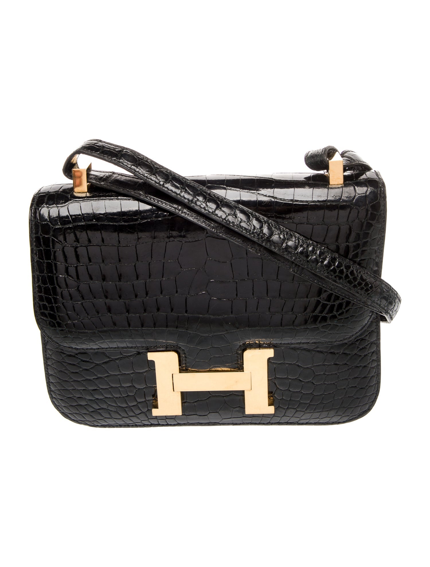 Hermès Shiny Porosus Crocodile Constance 23