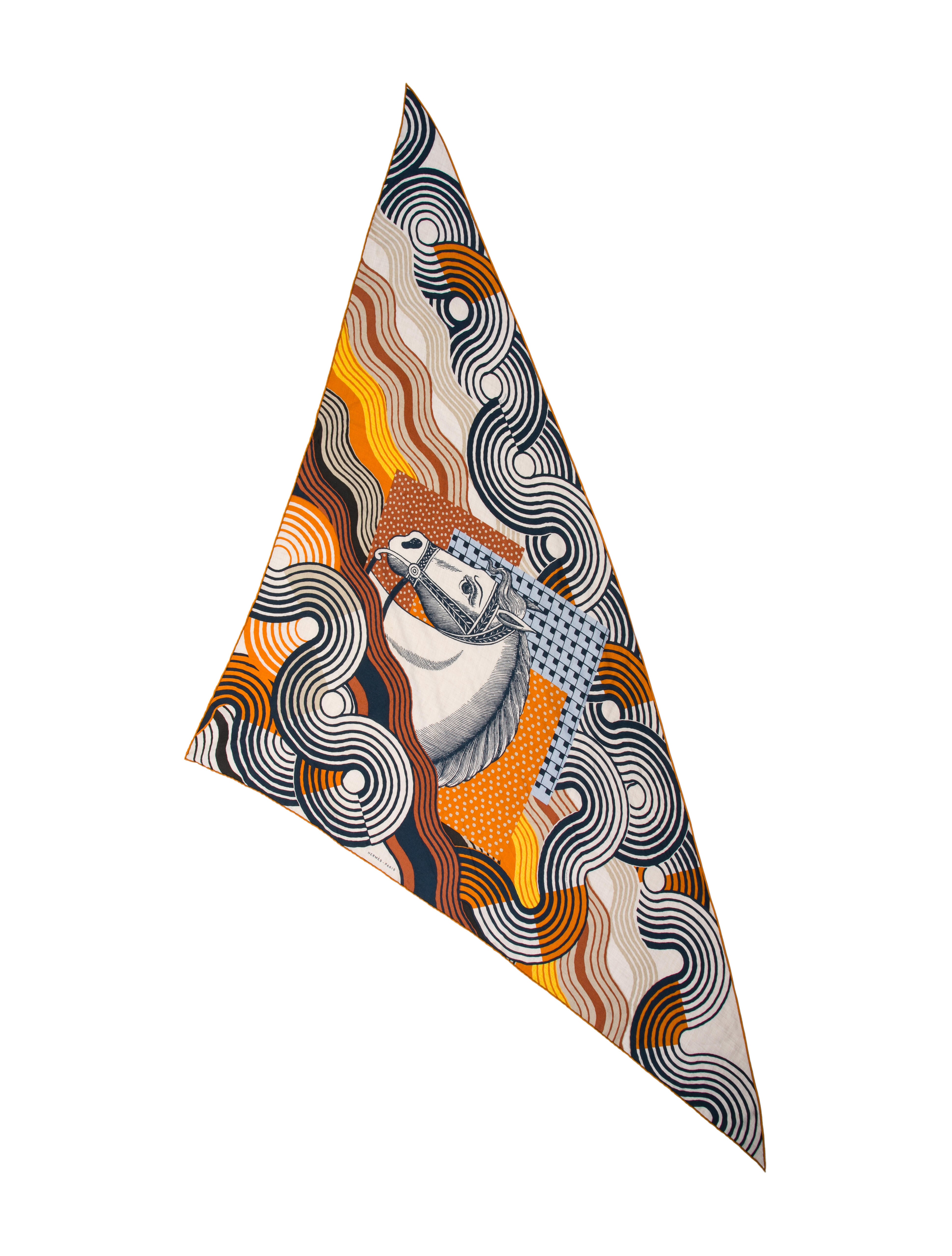 Hermès Cheval Vague Giant Cashmere Triangle Scarf