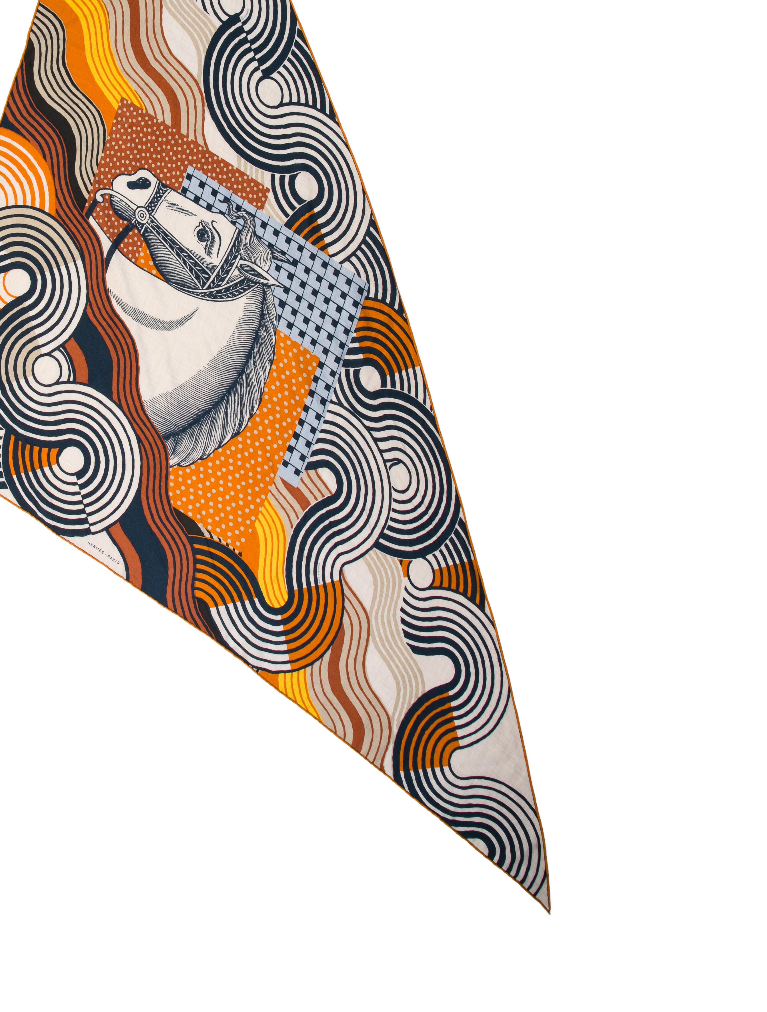 Hermès Cheval Vague Giant Cashmere Triangle Scarf