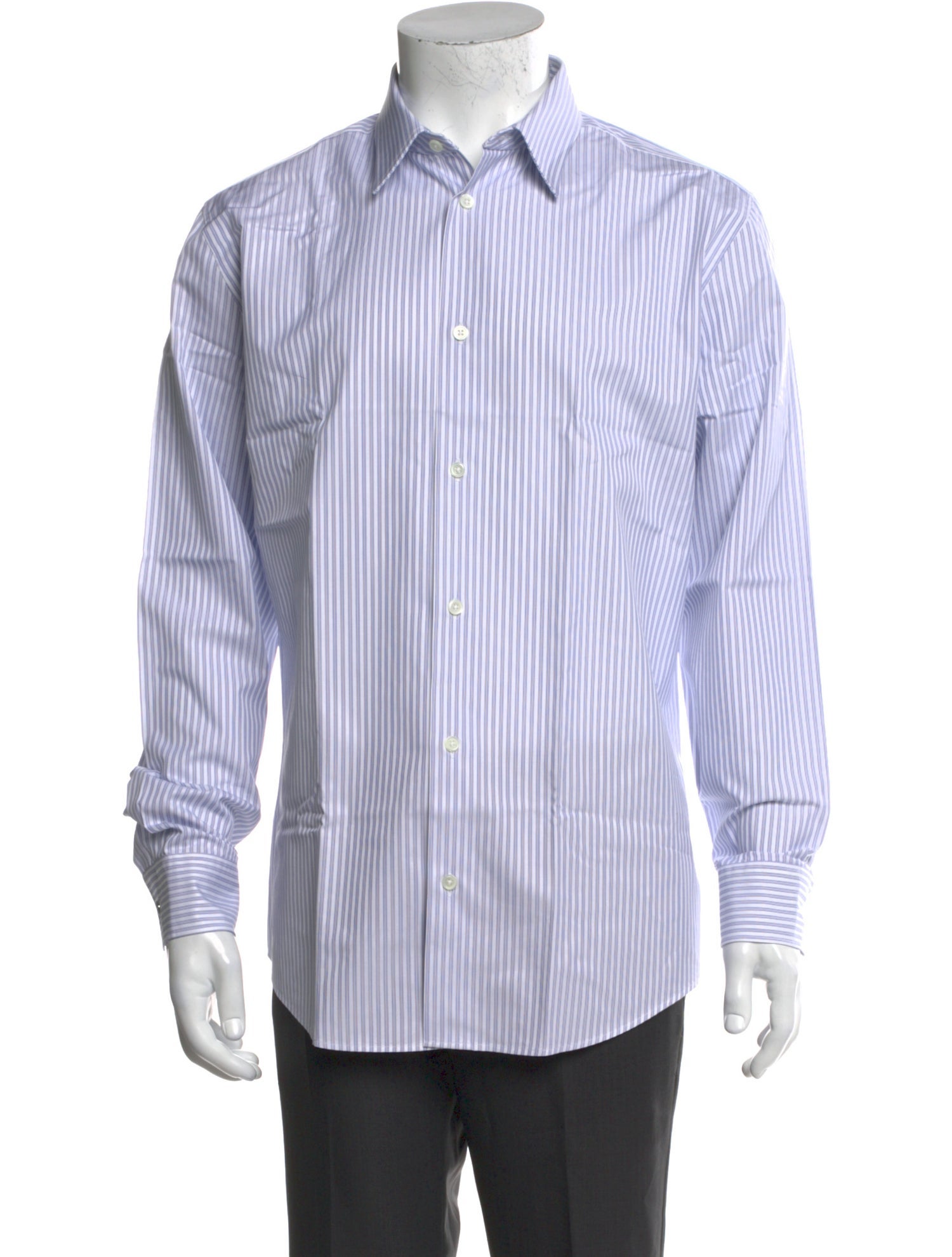 Hermès Striped Long Sleeve Dress Shirt