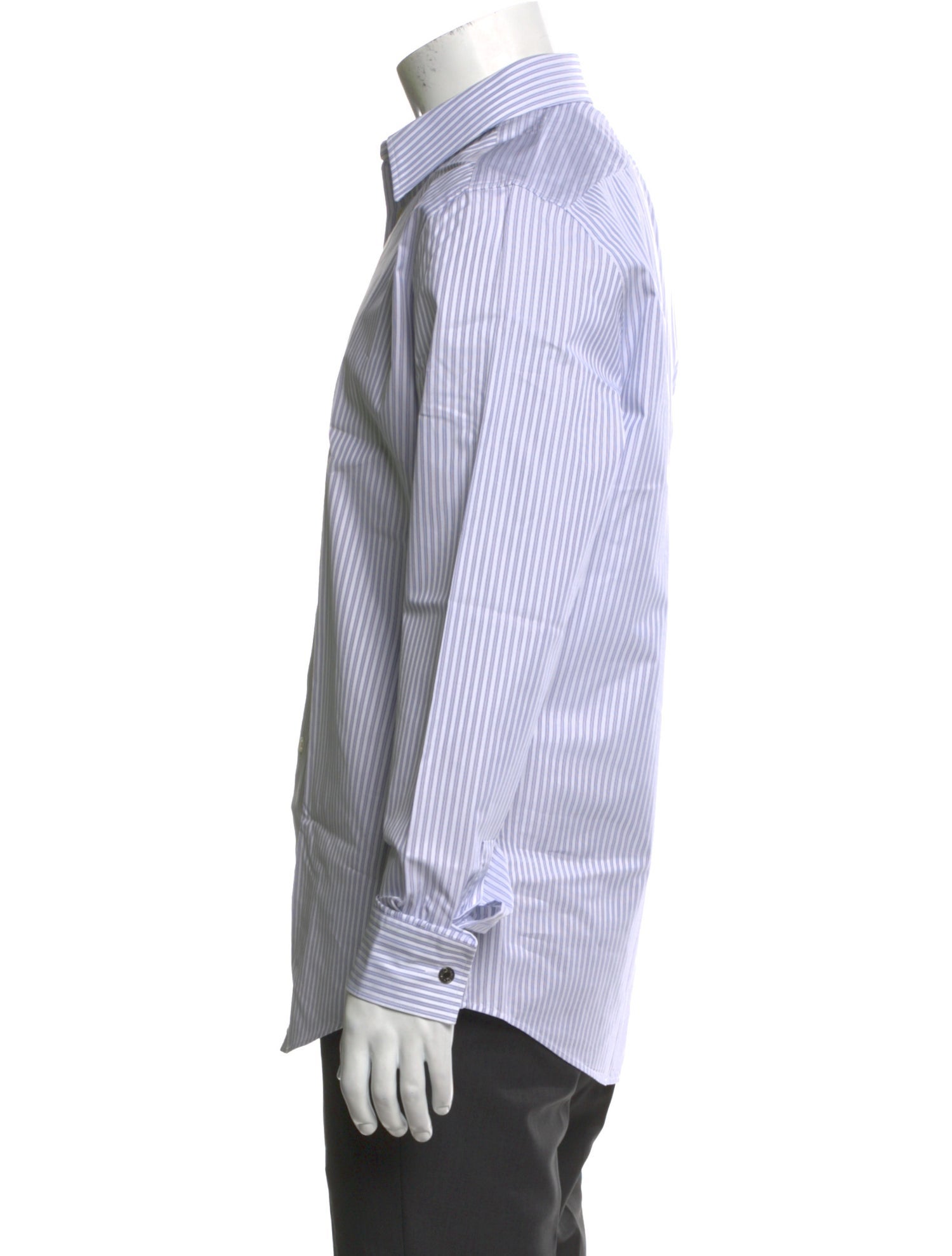 Hermès Striped Long Sleeve Dress Shirt