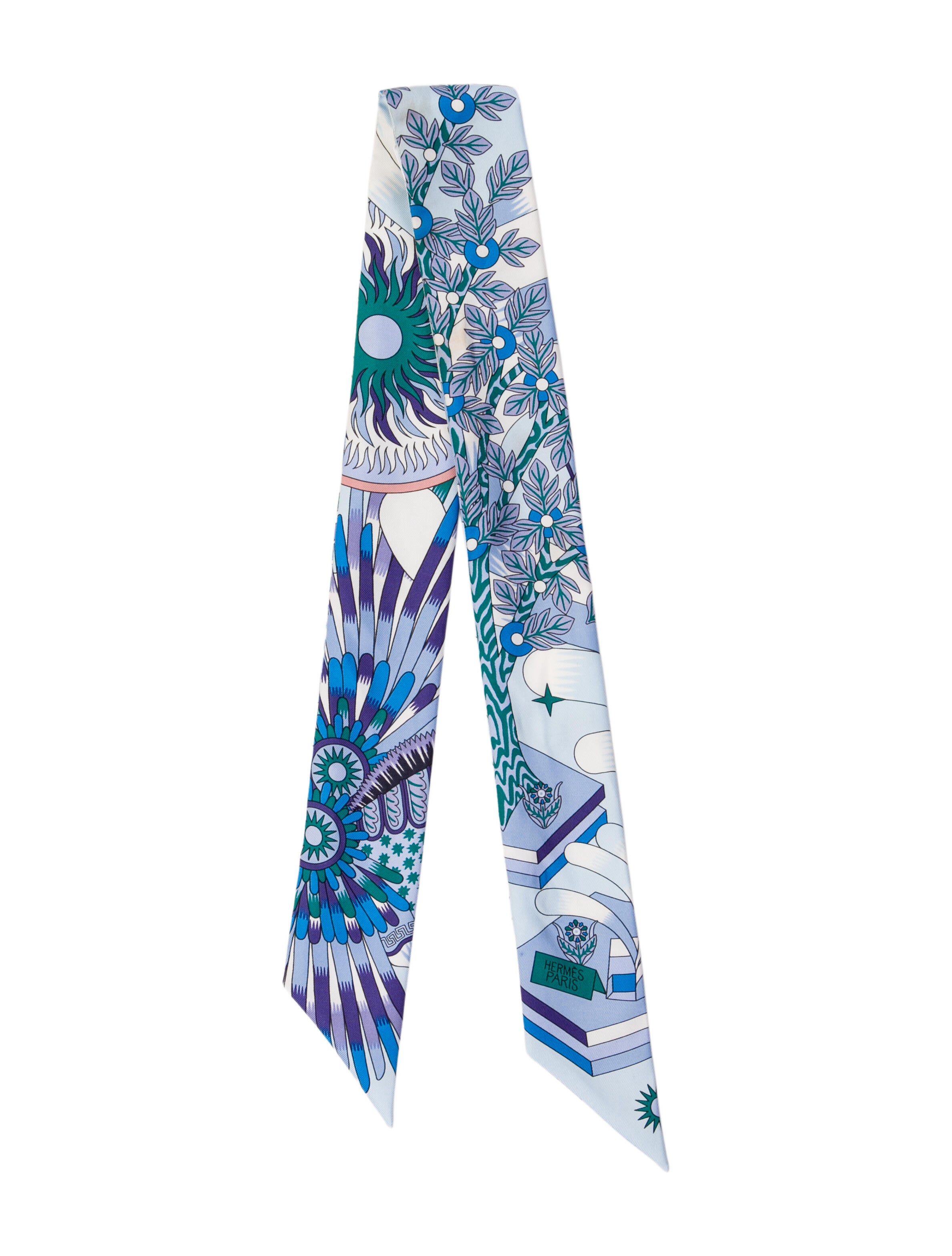 Hermès La Source de Pegase Silk Twilly Scarf