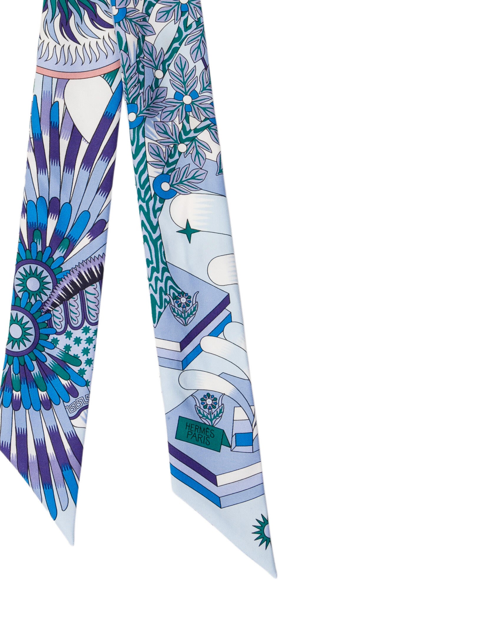 Hermès La Source de Pegase Silk Twilly Scarf