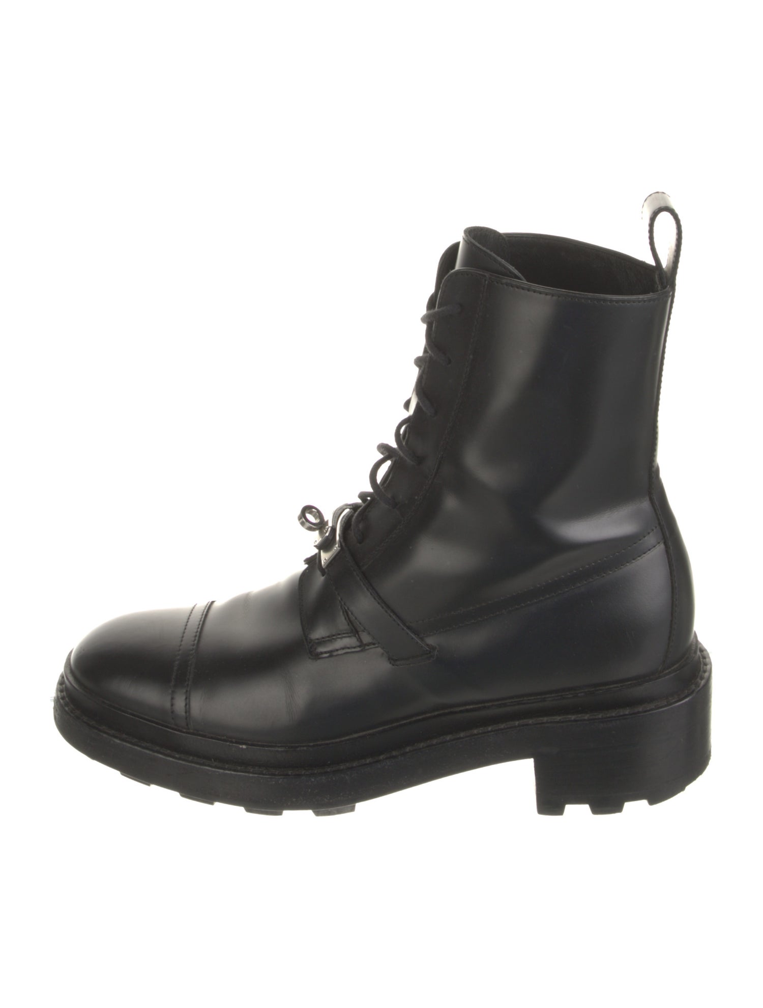 Hermès Funk Leather Combat Boots