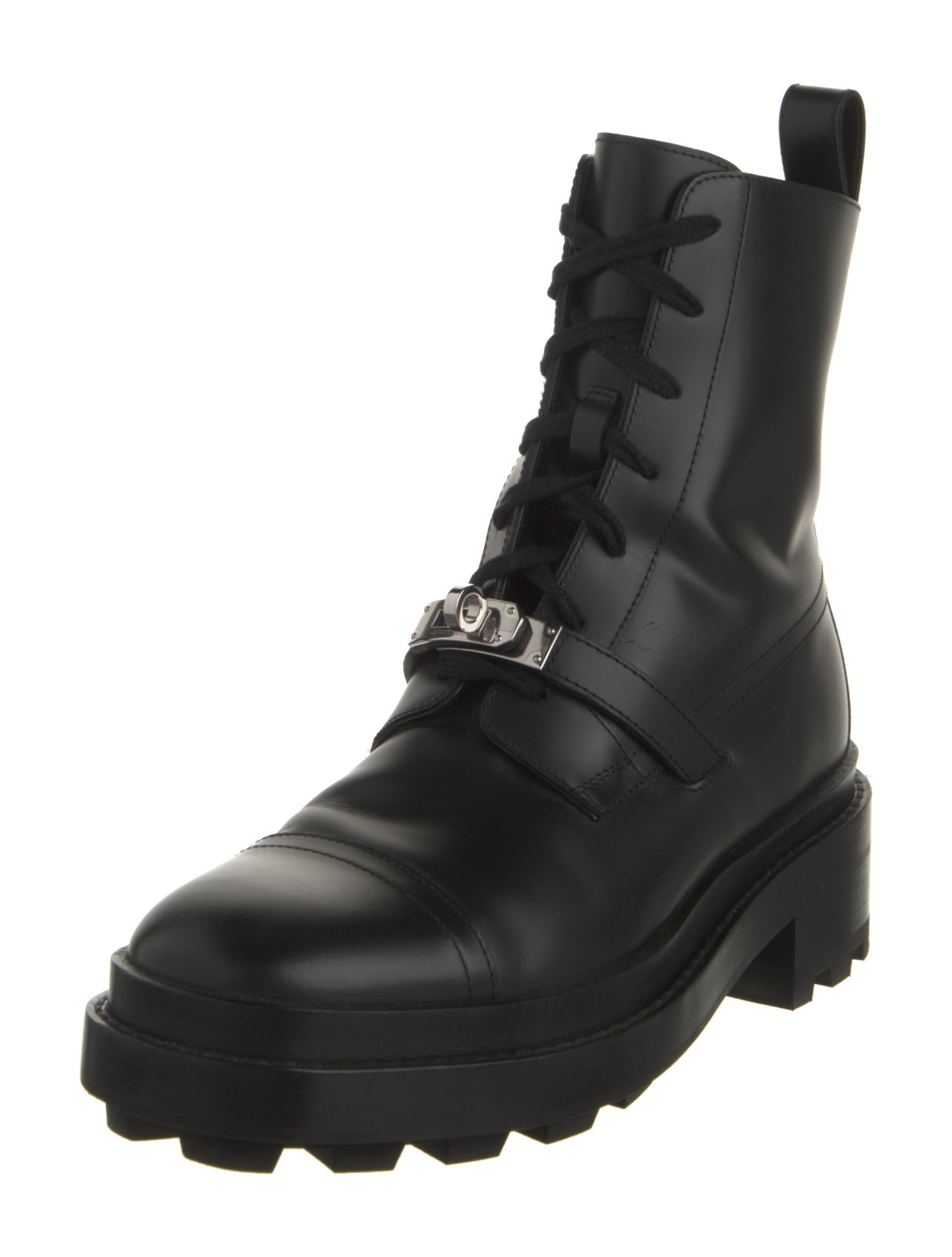 Hermès Funk Leather Combat Boots