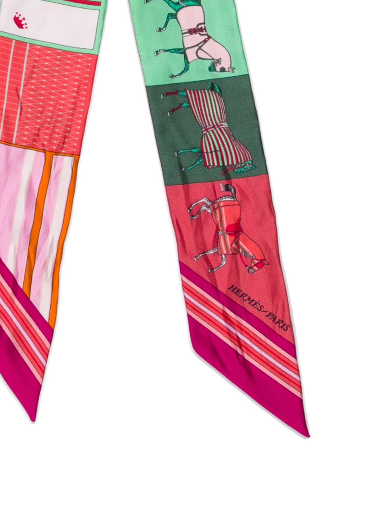 Hermès Courvertures Nouvelles Vichy Silk Twilly Scarf