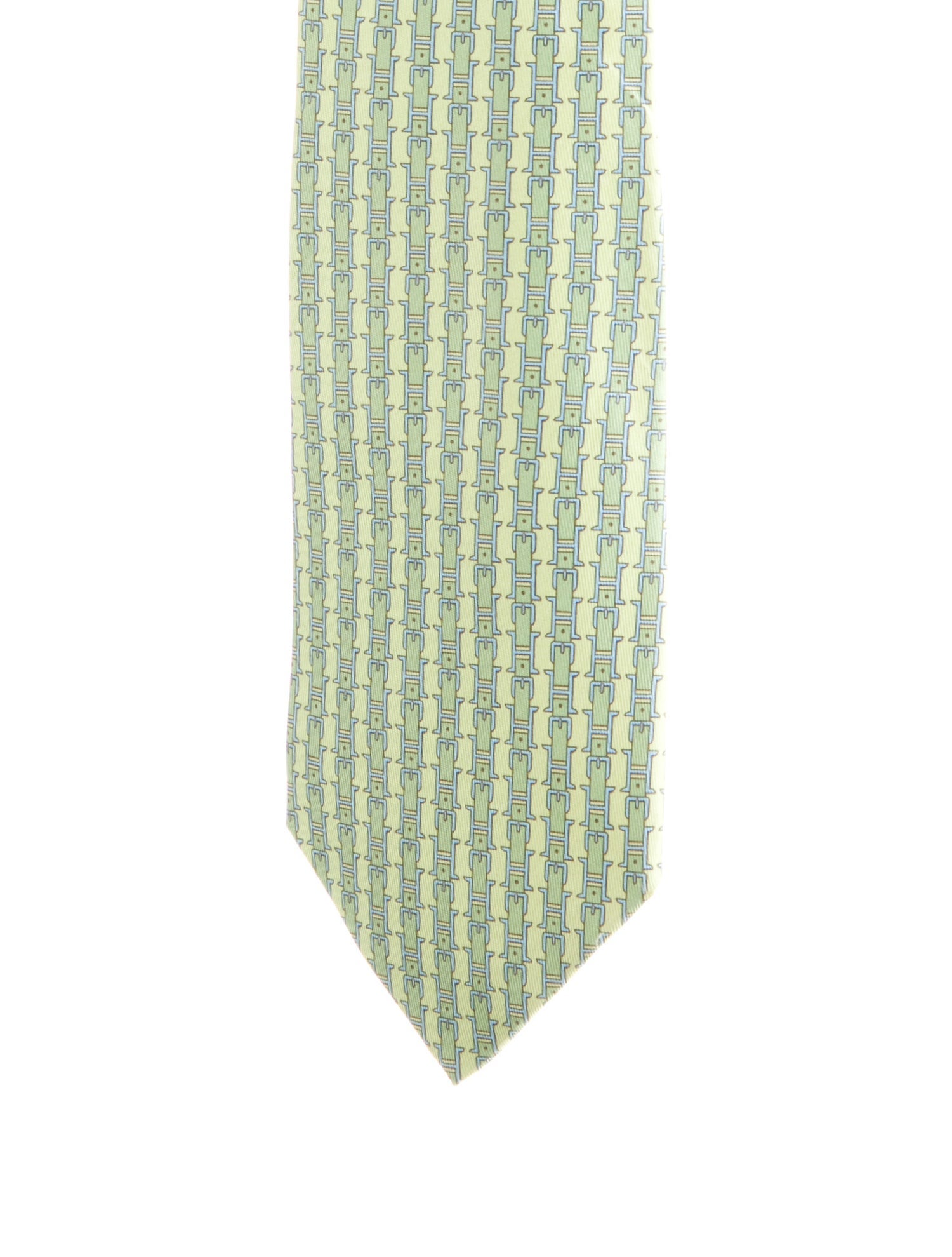 Hermès Pattern Print Silk Tie