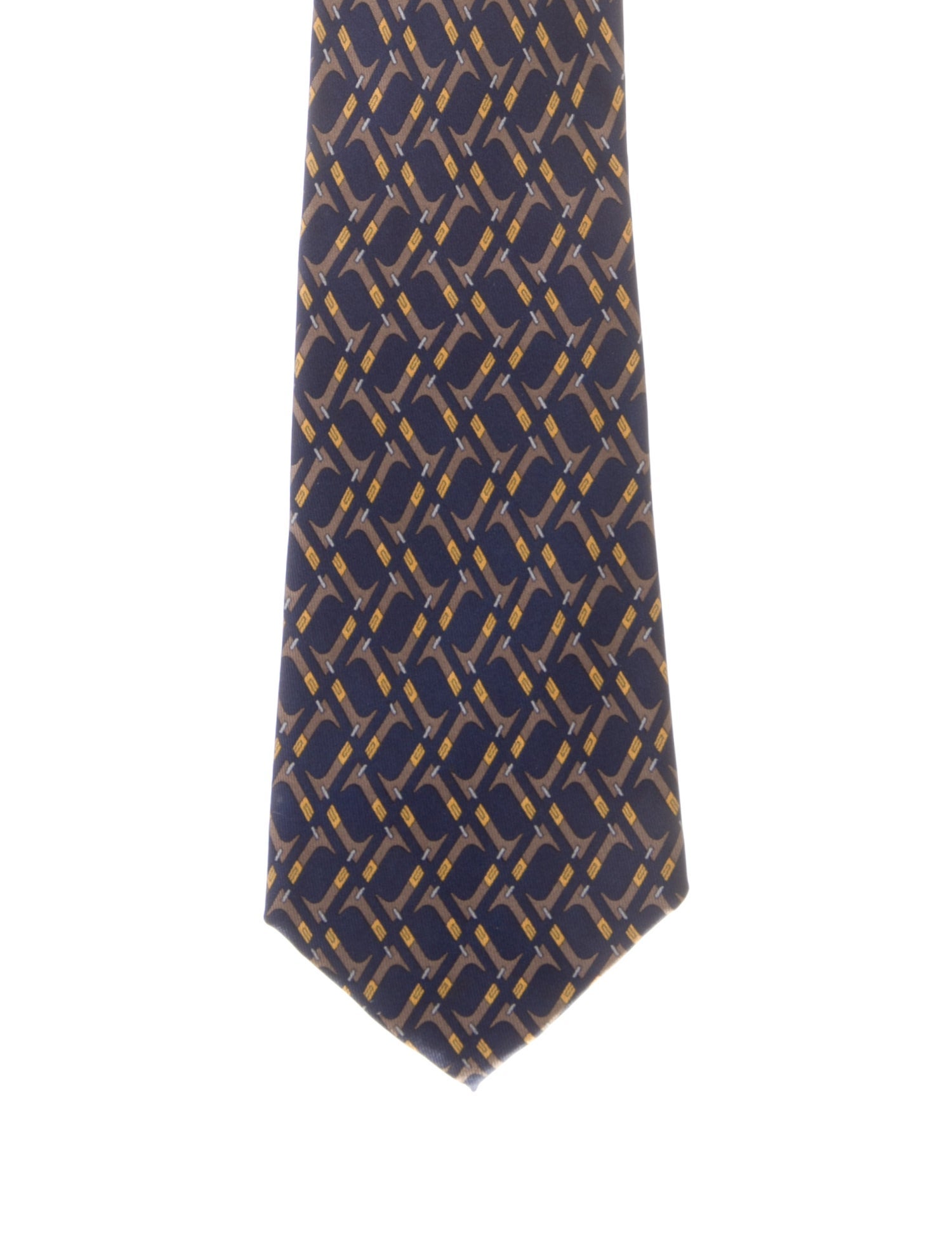Hermès Pattern Print Silk Tie