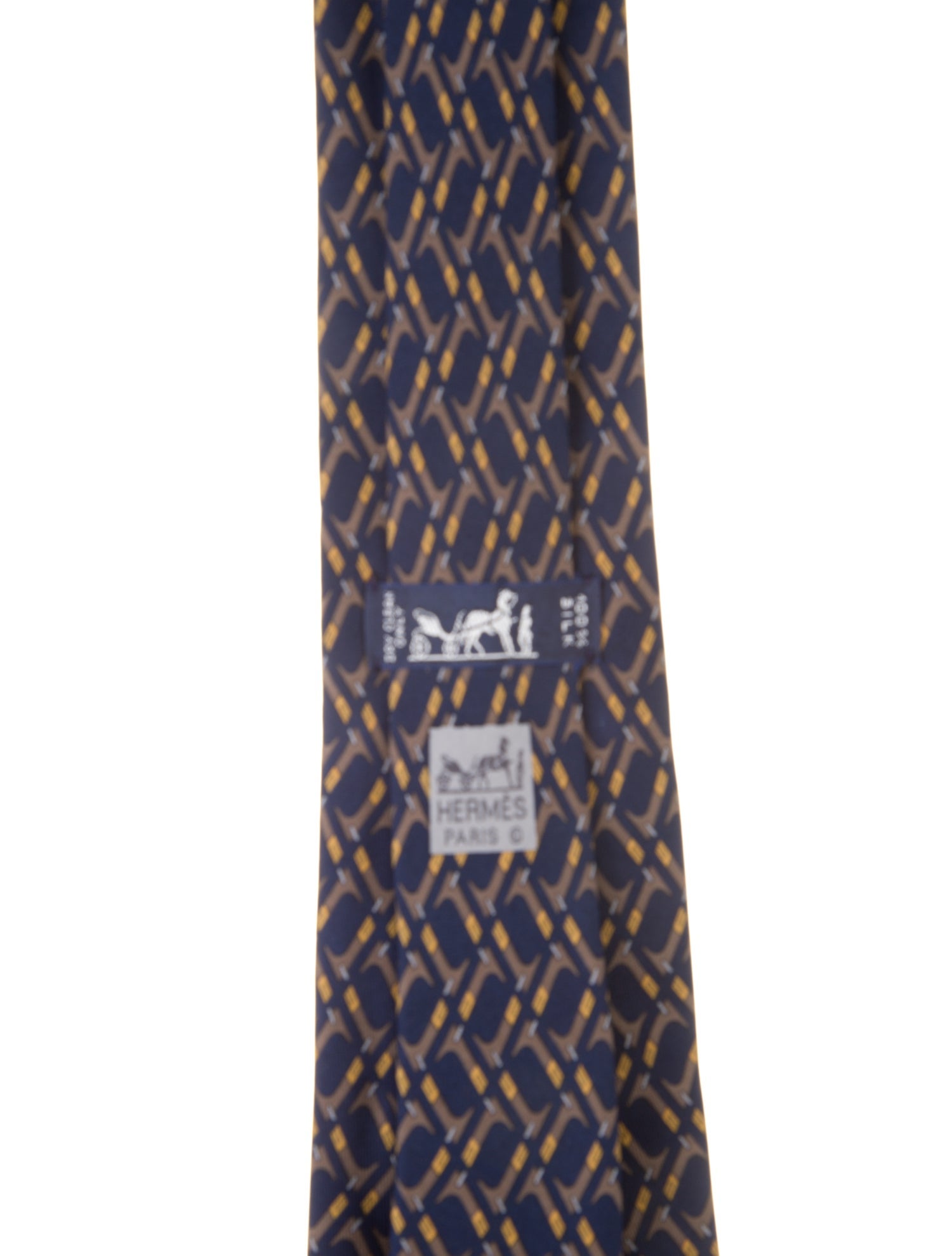 Hermès Pattern Print Silk Tie