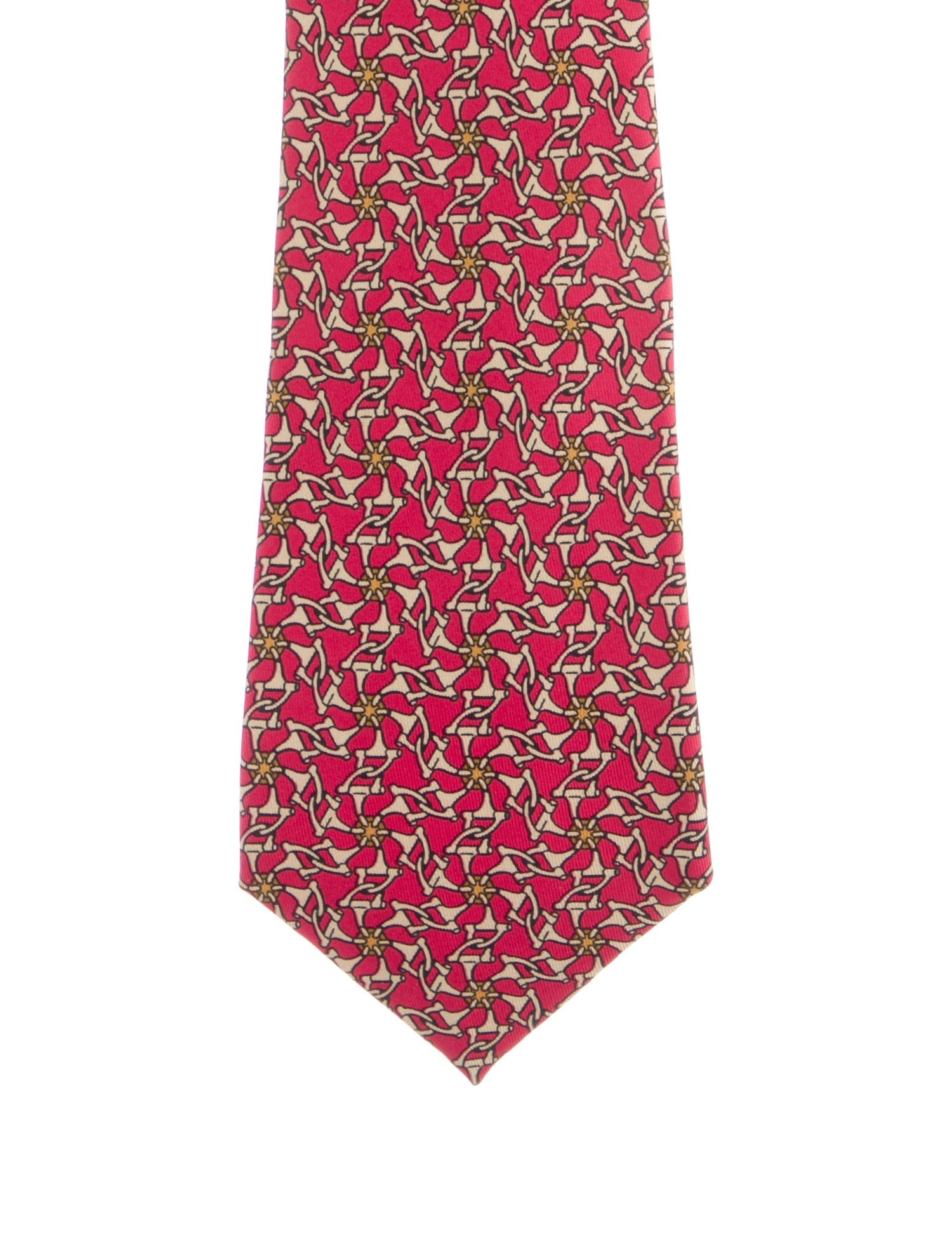 Hermès Pattern Print Silk Tie