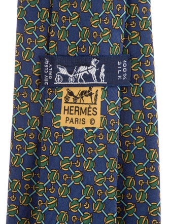 Hermès Pattern Print Silk Tie