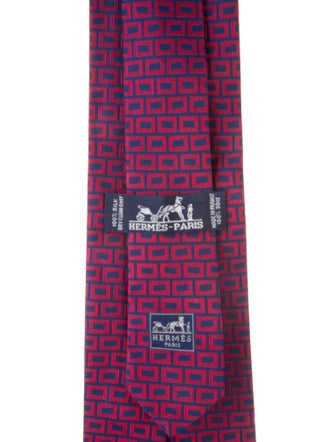 Hermès Pattern Print Silk Tie