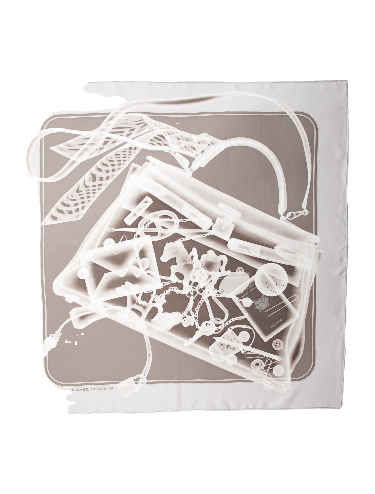 Hermès Please Check-In Silk Scarf