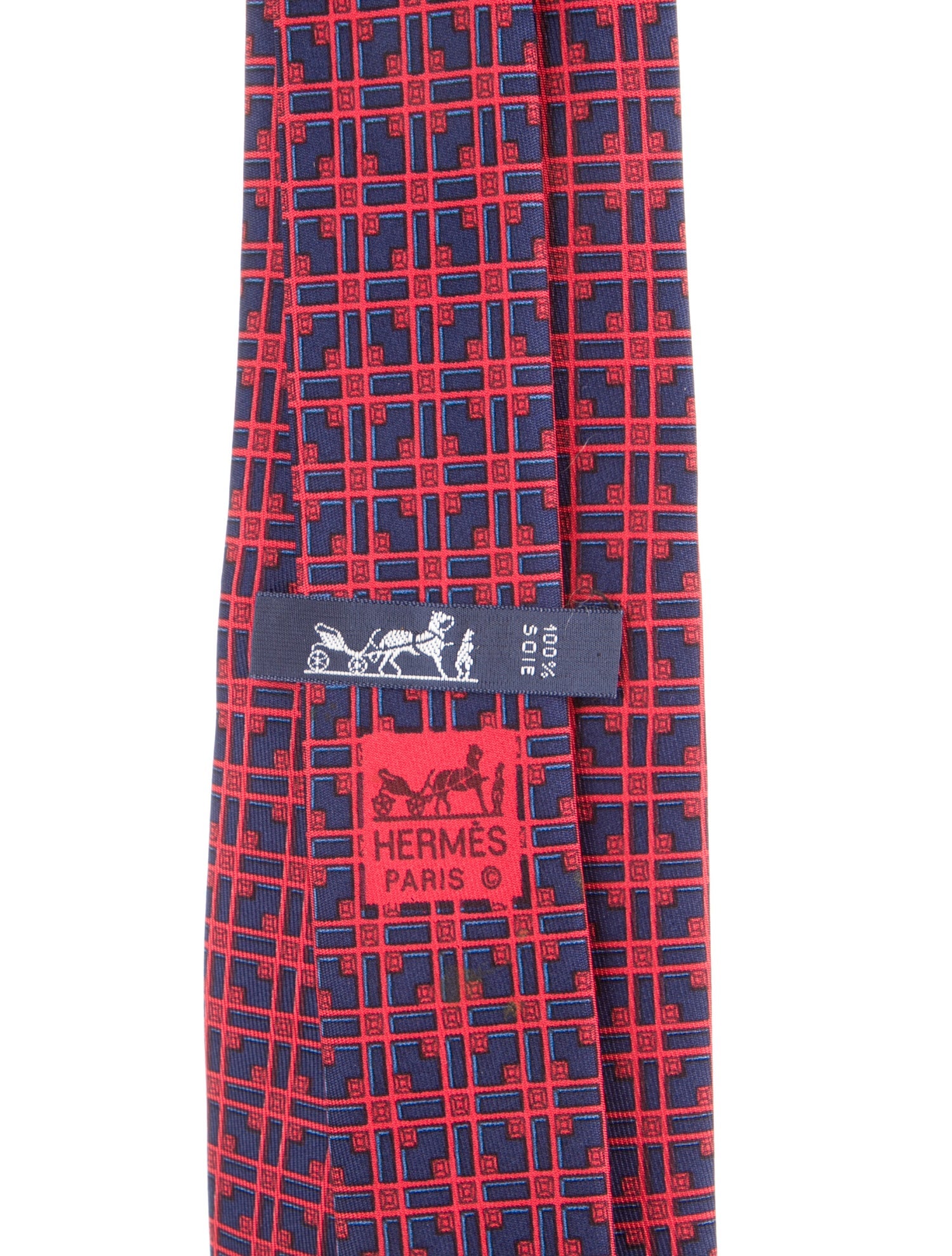 Hermès Silk Pattern Print Tie