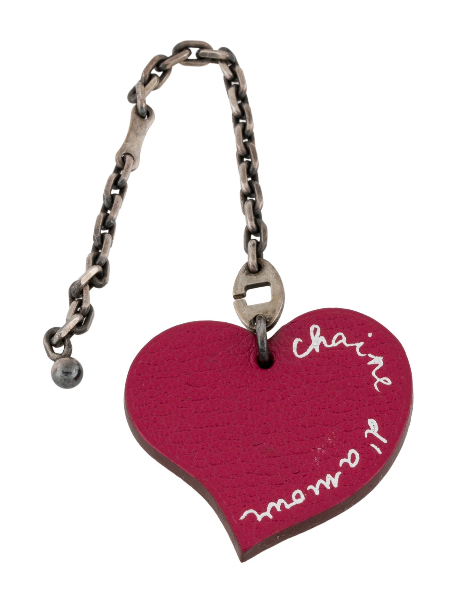 Hermès Chevre Chaine D'Amour Heart Key Chain Bag Charm