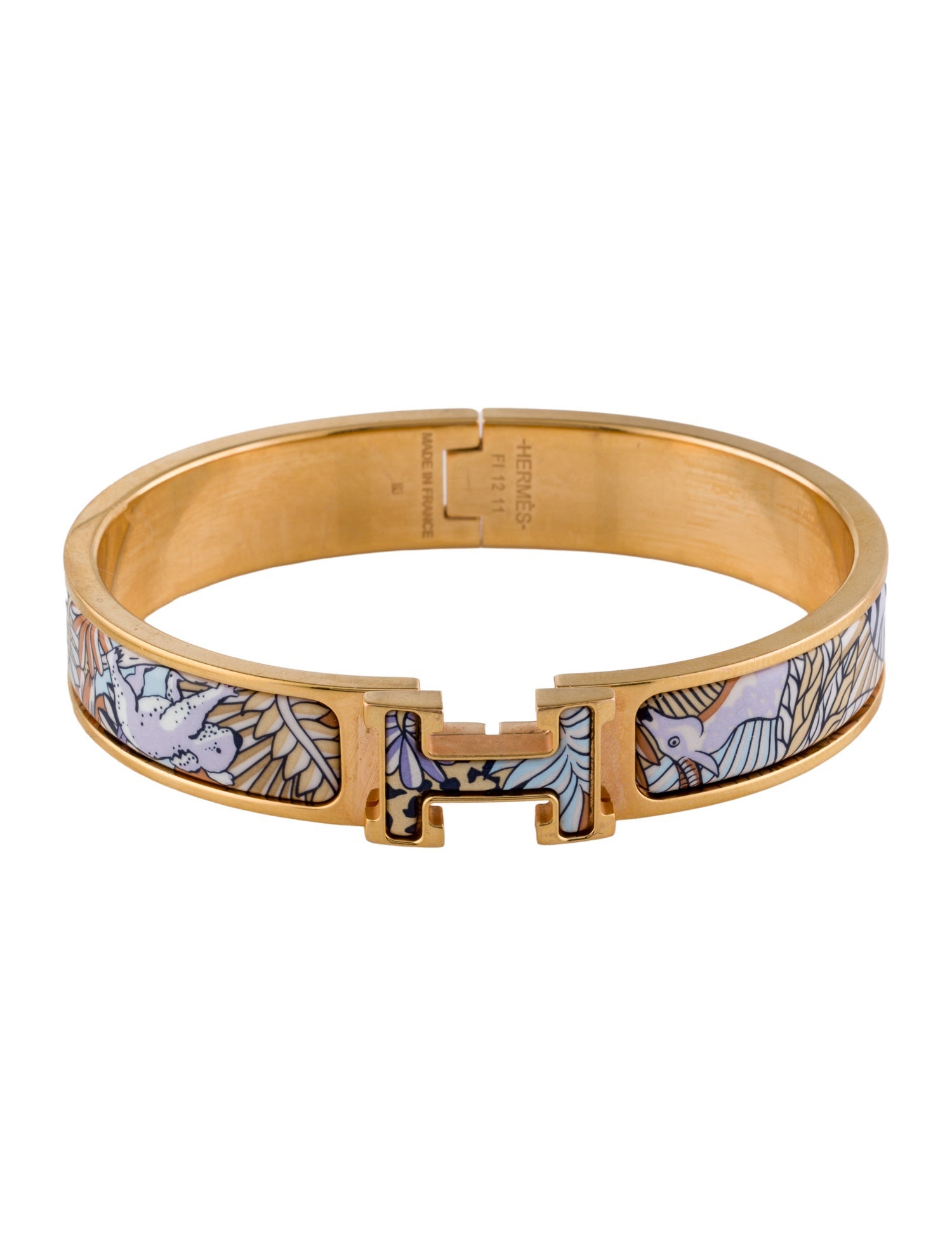 Hermès Enamel Clic H Bangle Bracelet