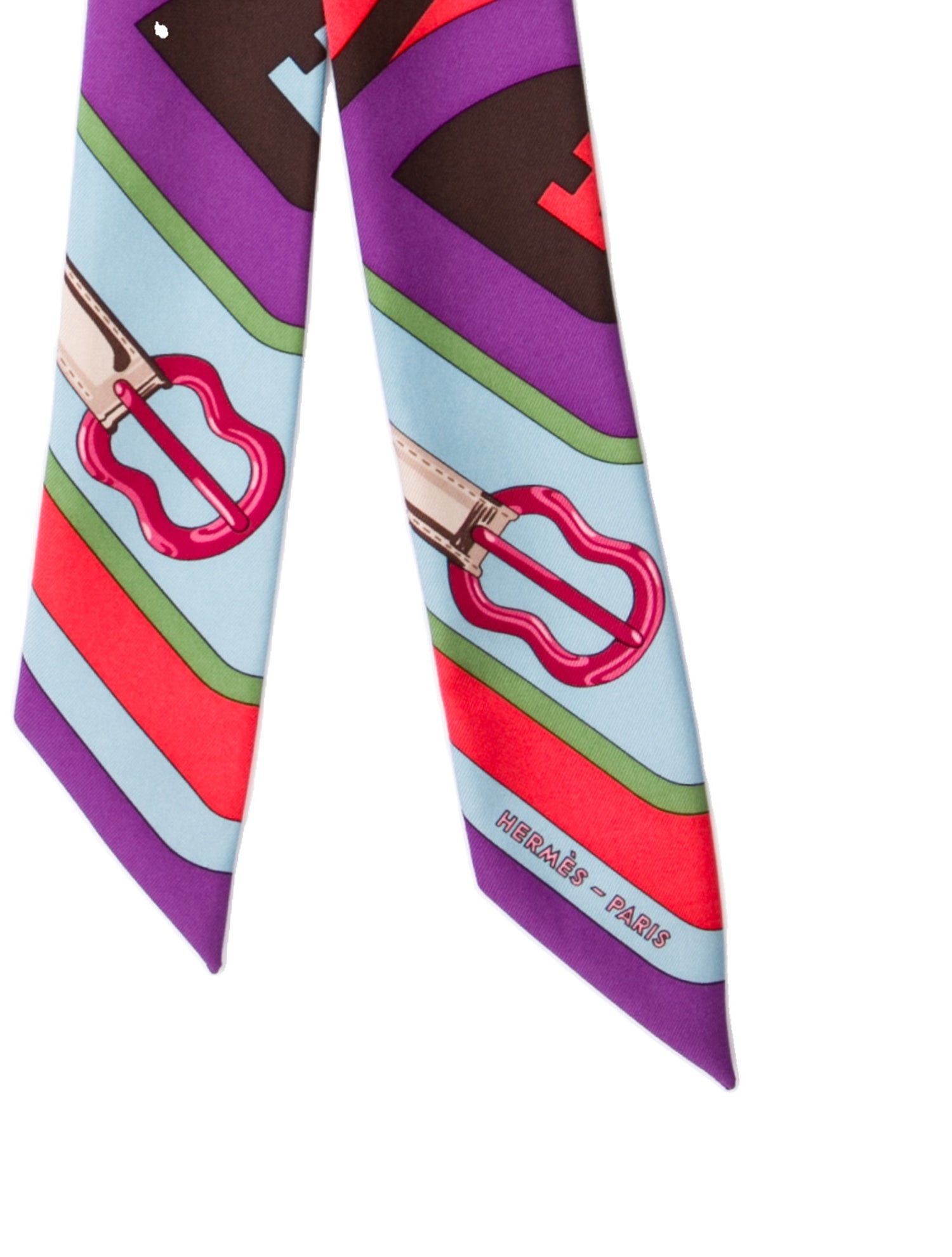 Hermès Brides et Gris-Gris Silk Twilly Scarf