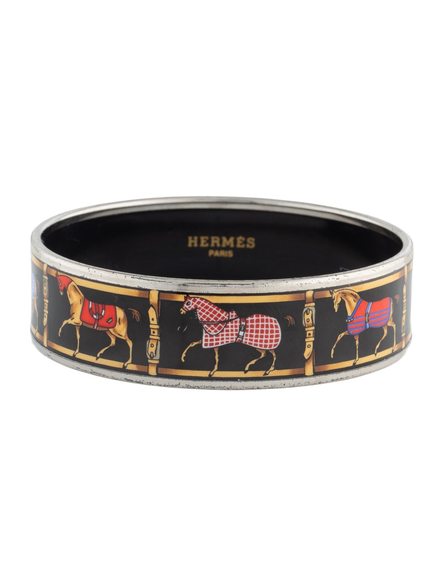 Hermès Enamel Wide Bangle Bracelet