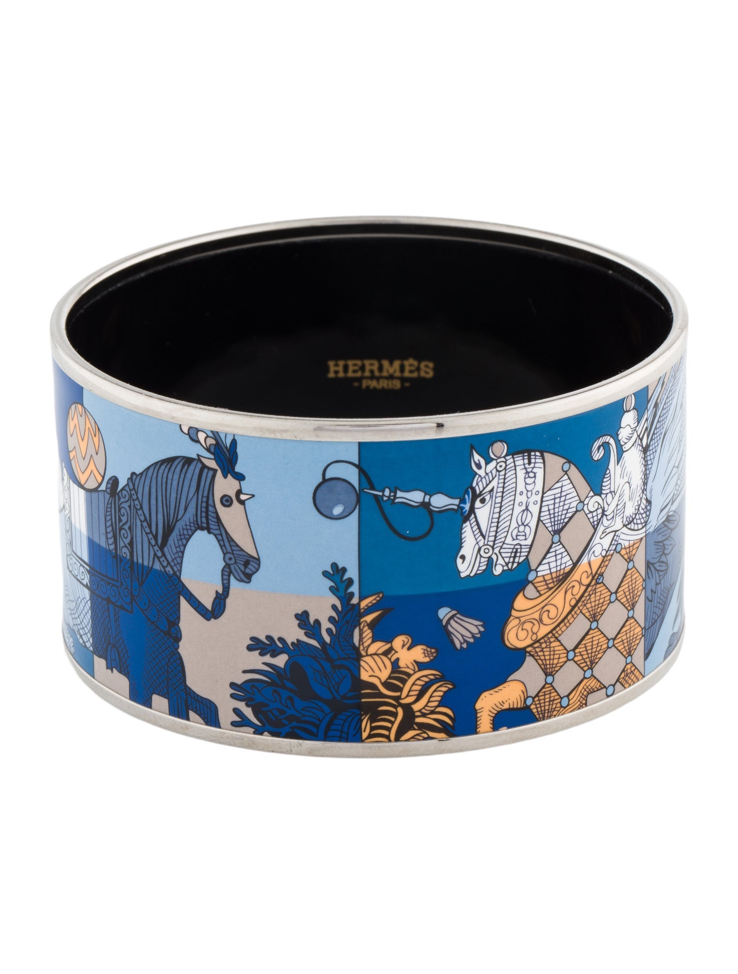 Hermès Enamel Extra Wide Bangle Bracelet