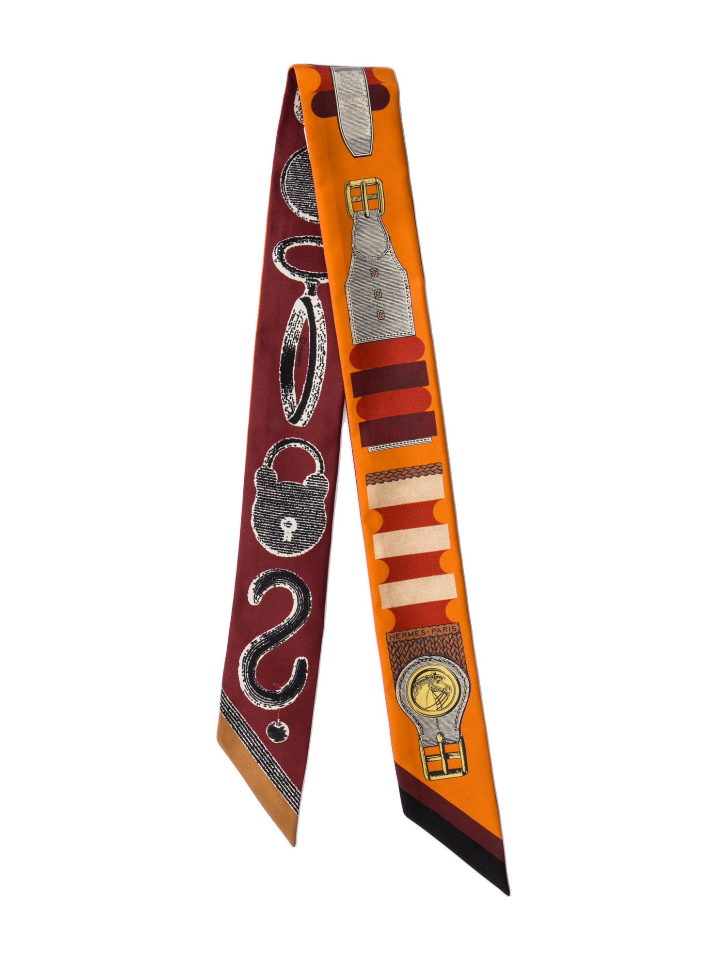 Hermès Inventaire Poetique de Brides a Bloc Silk Twilly Scarf Silk Twilly Scarf w/ Tags