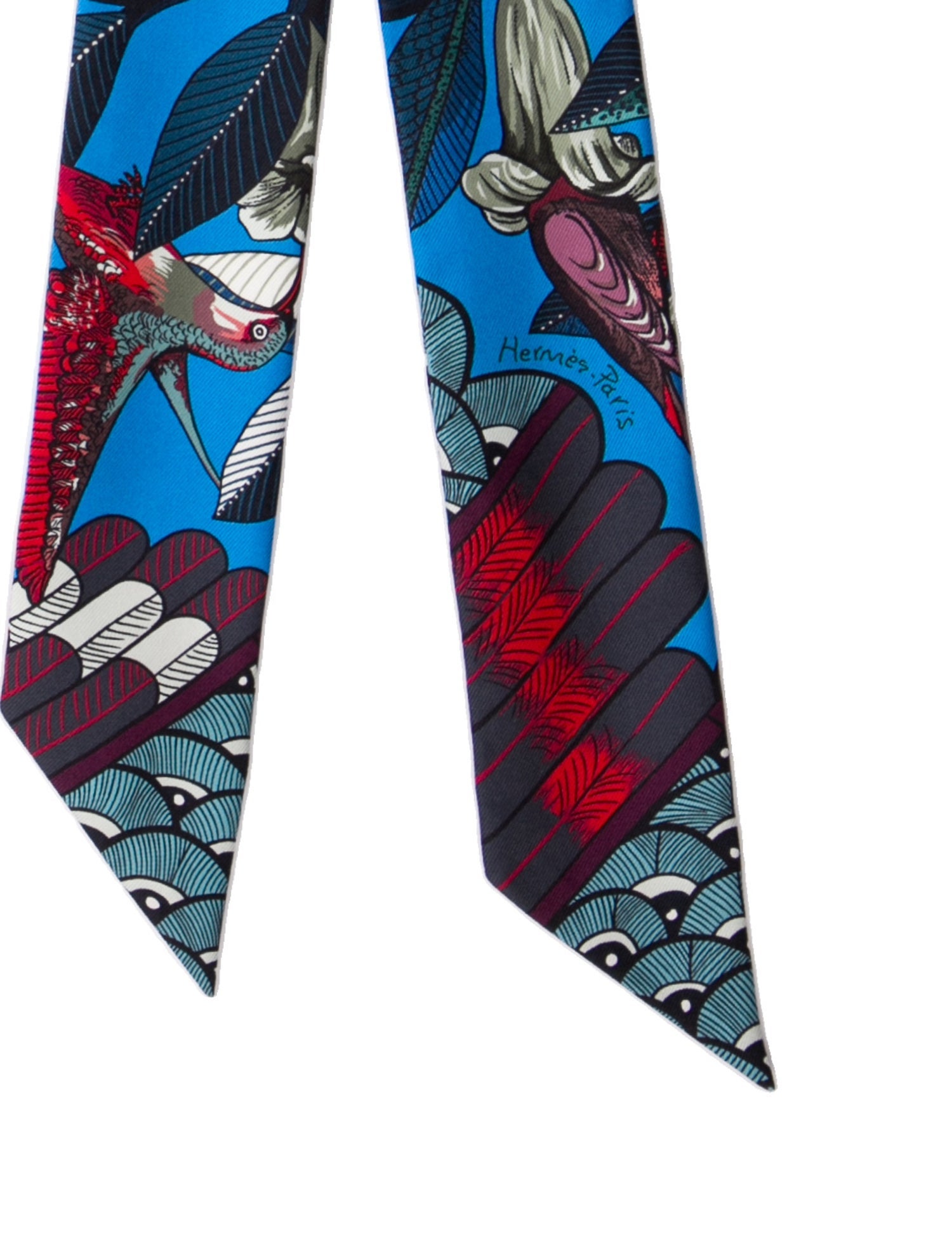 Hermès Tree of Song Silk Twilly Scarf