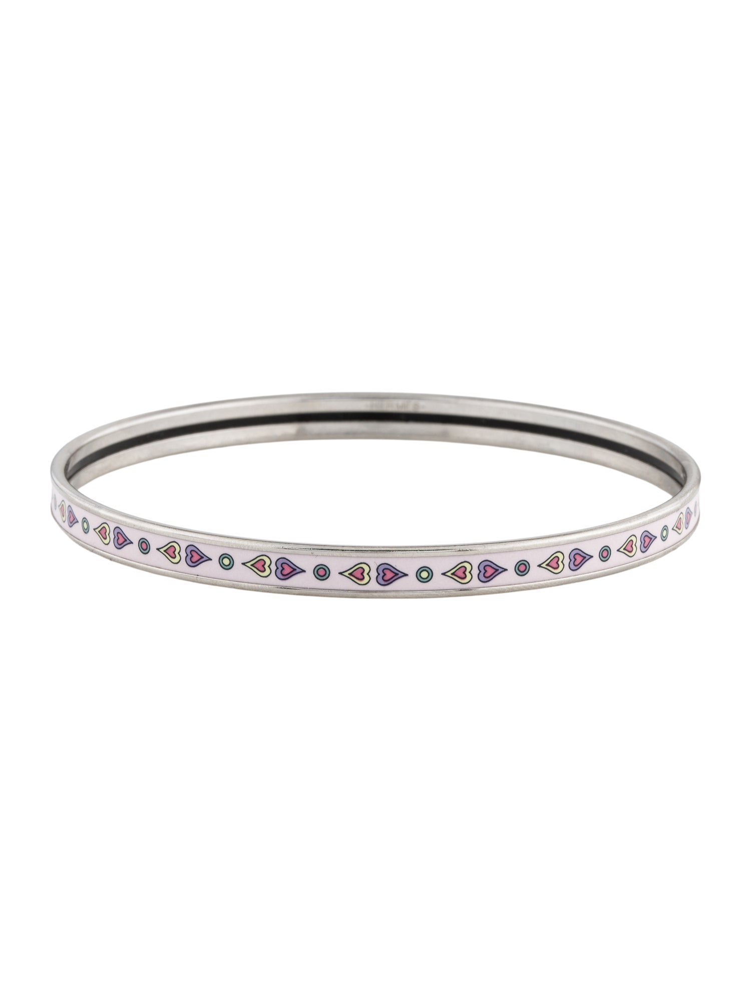 Hermès Enamel Narrow Bangle Bracelet