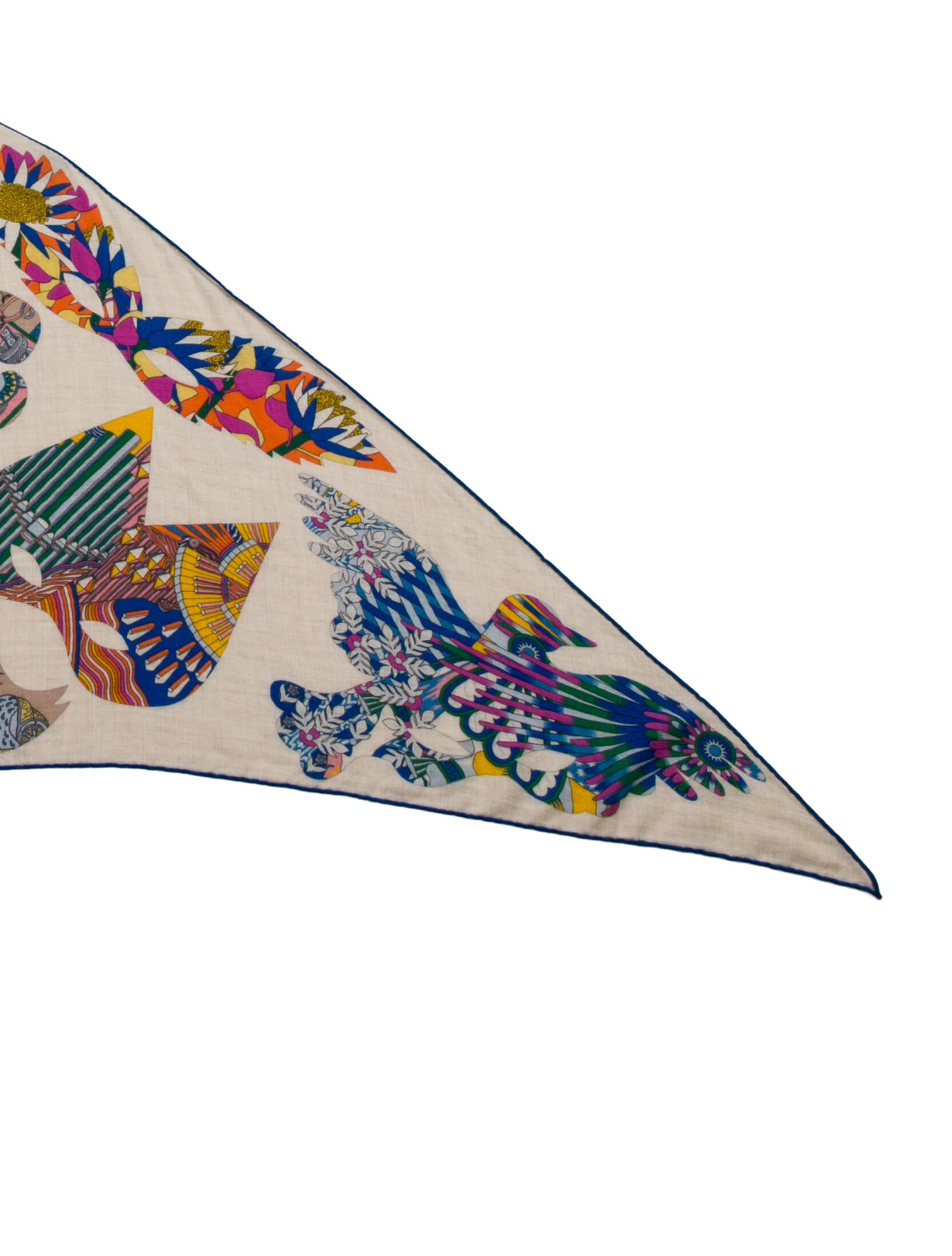 Hermès Tulipomanie triangle Cashmere Triangle Scarf