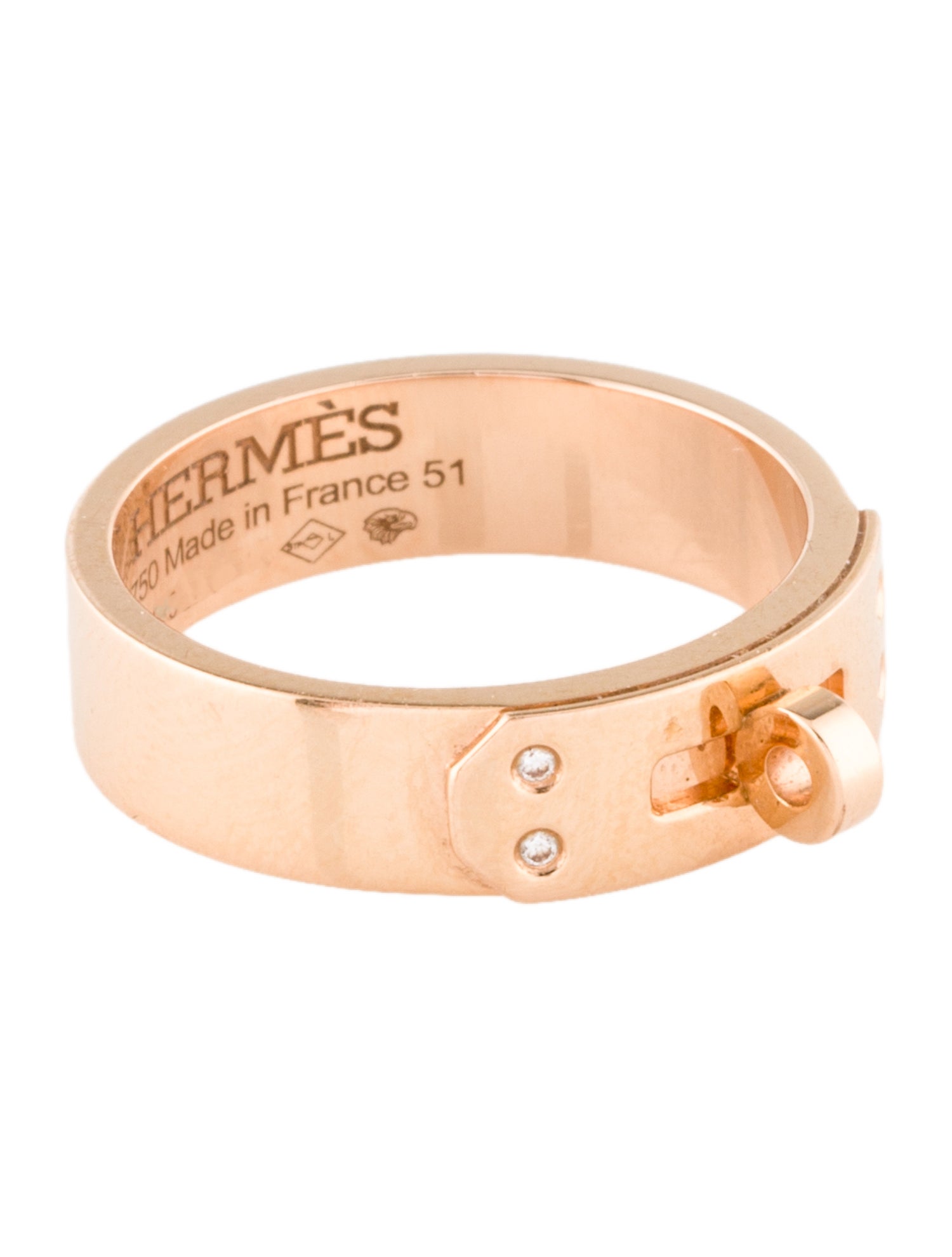 Hermès 18K Diamond Small Kelly Ring