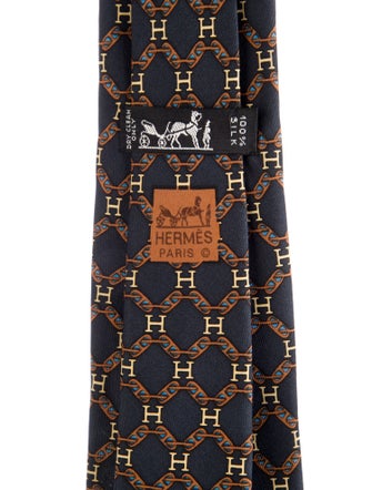 Hermès pattern print tie
