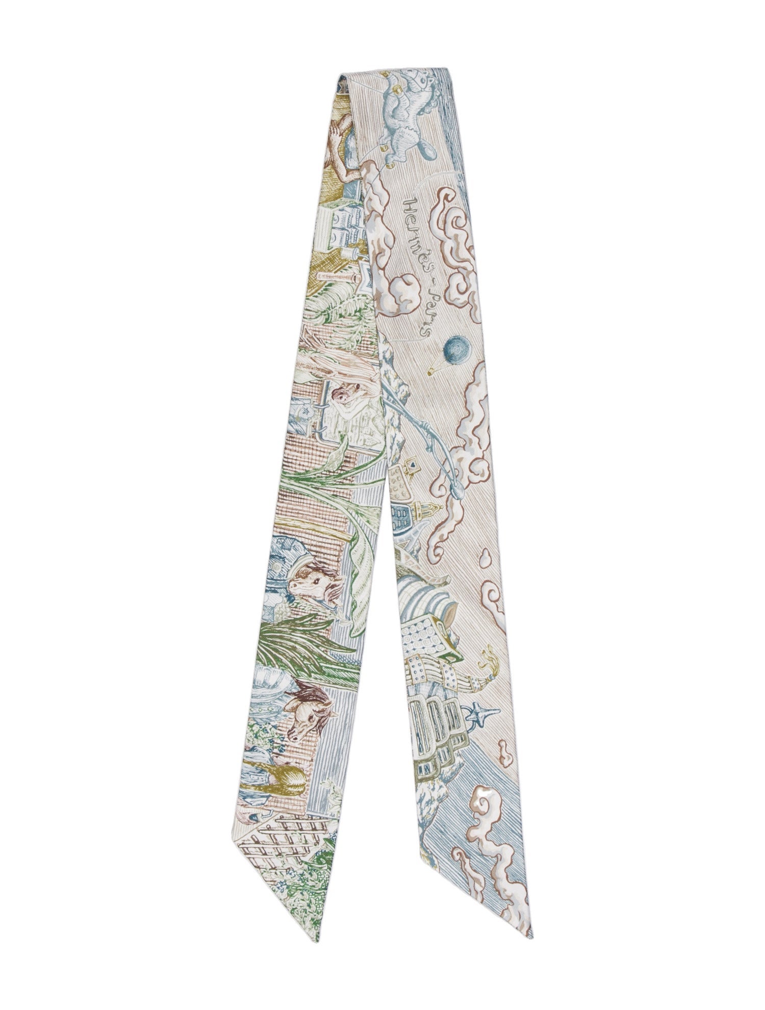 Hermès City Of Light Silk Twilly Scarf w/ Tags