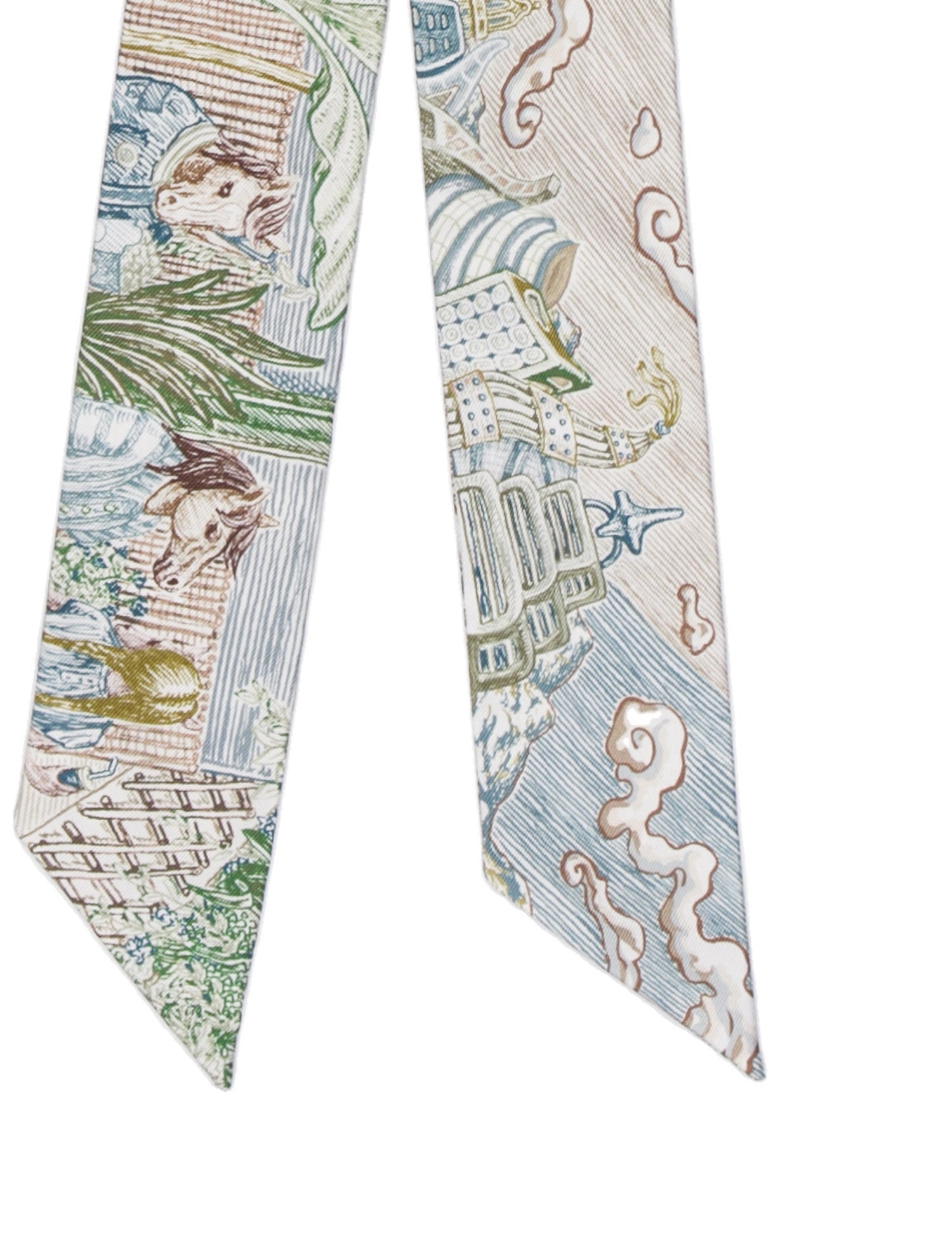 Hermès City Of Light Silk Twilly Scarf w/ Tags