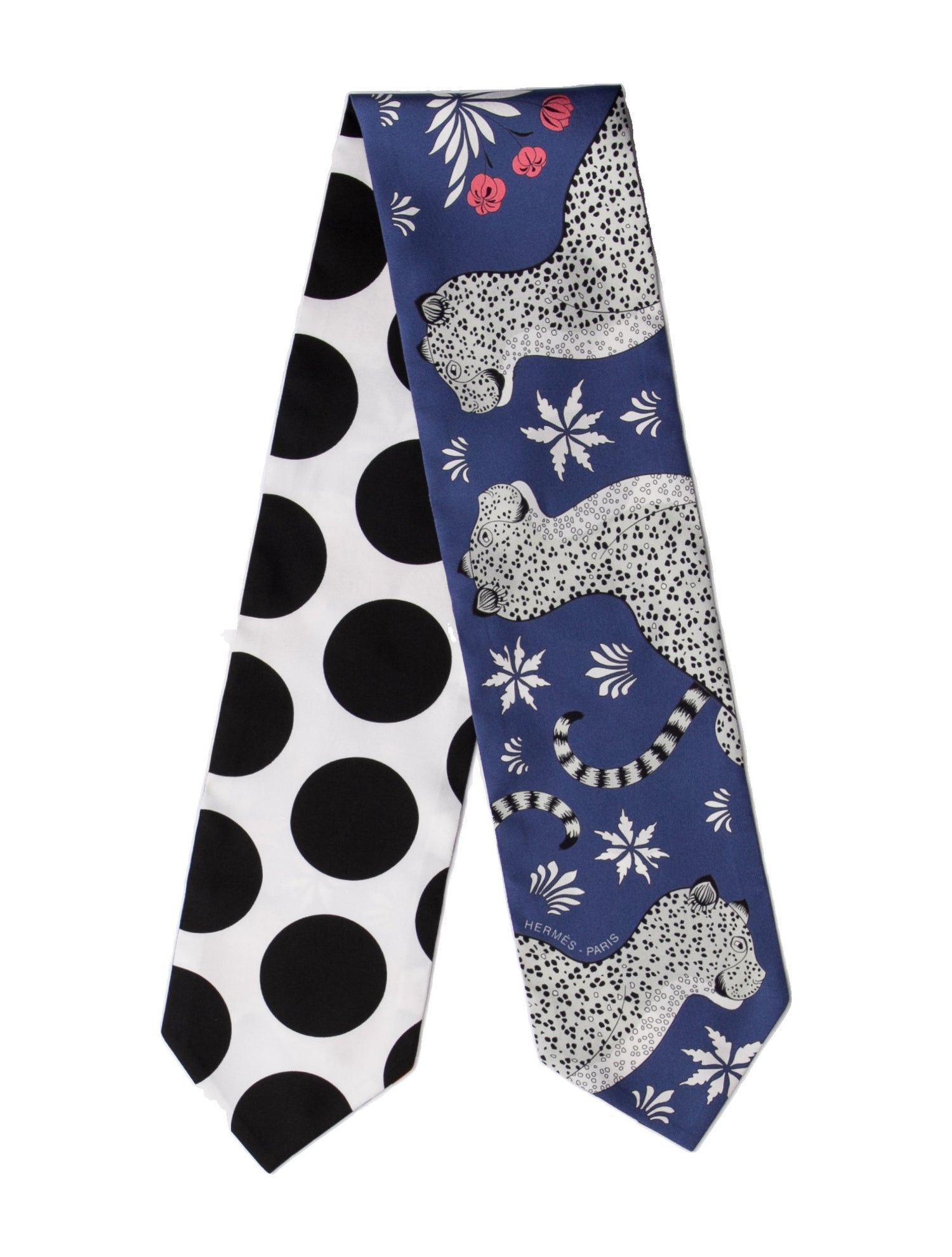 Hermès Les Léopards Silk Twilly Scarf