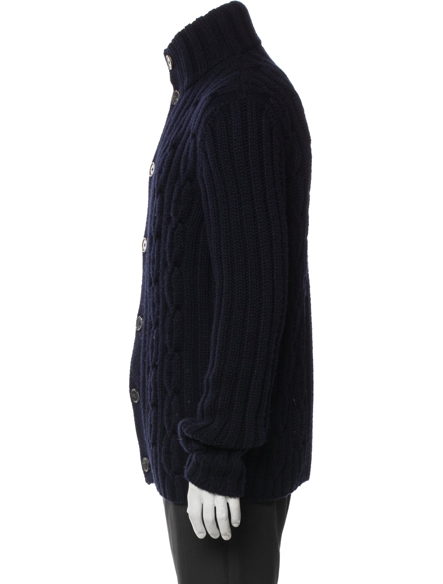 Hermès Cashmere Mock Neck Cardigan